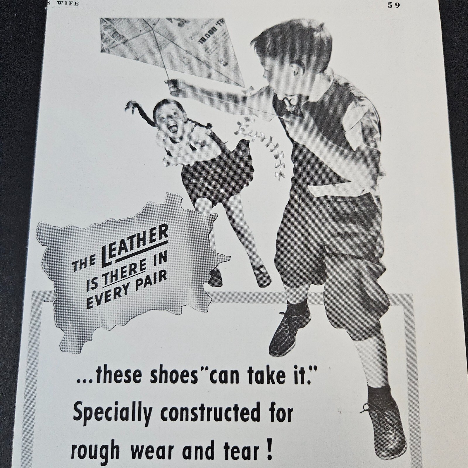 1941 Peters Weather-Bird Diamond Brand Shoes Vintage Print Ad Kids Kite St Louis