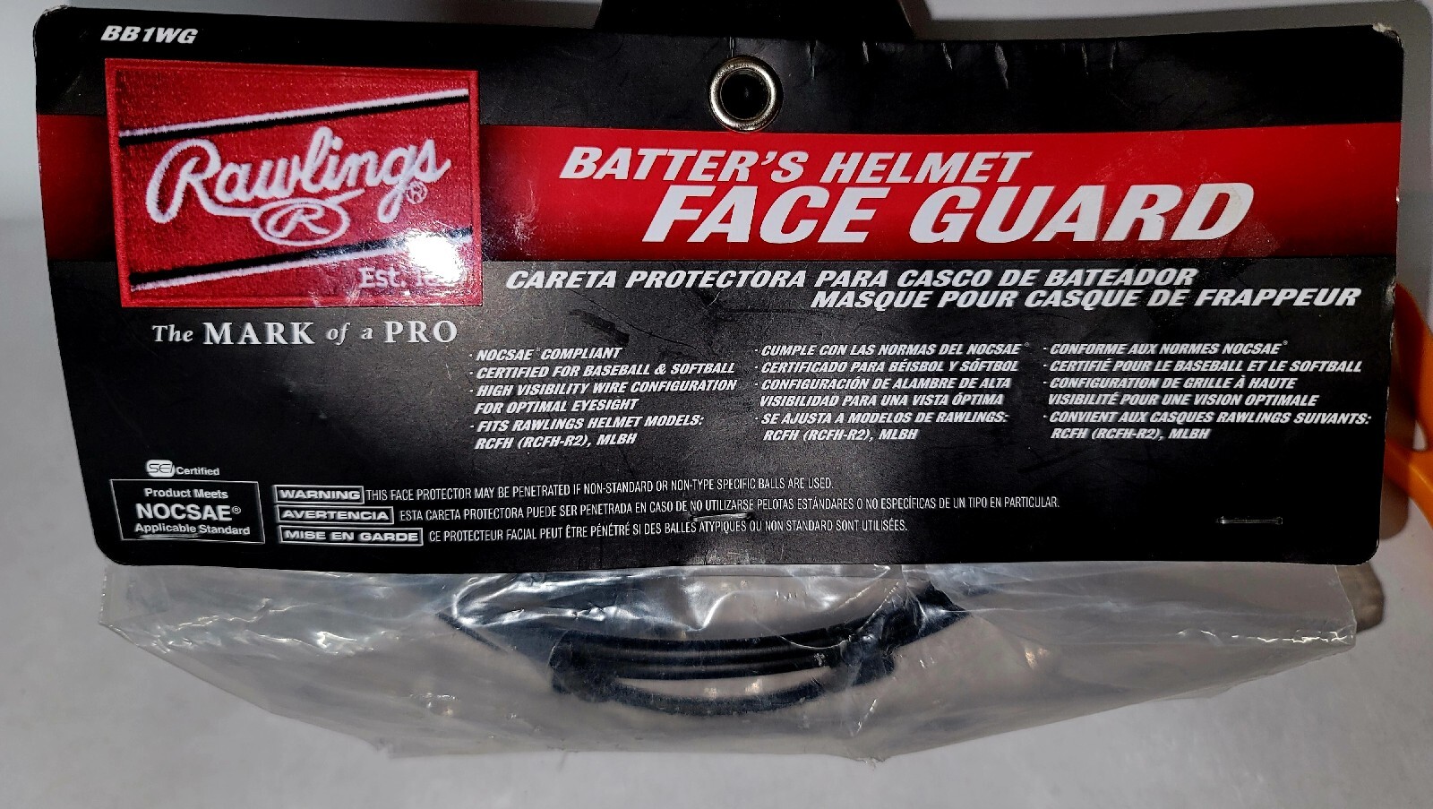 *** New Rawlings Batter's Helmet, Face Guard BB1WG (Baseball/Softball)***