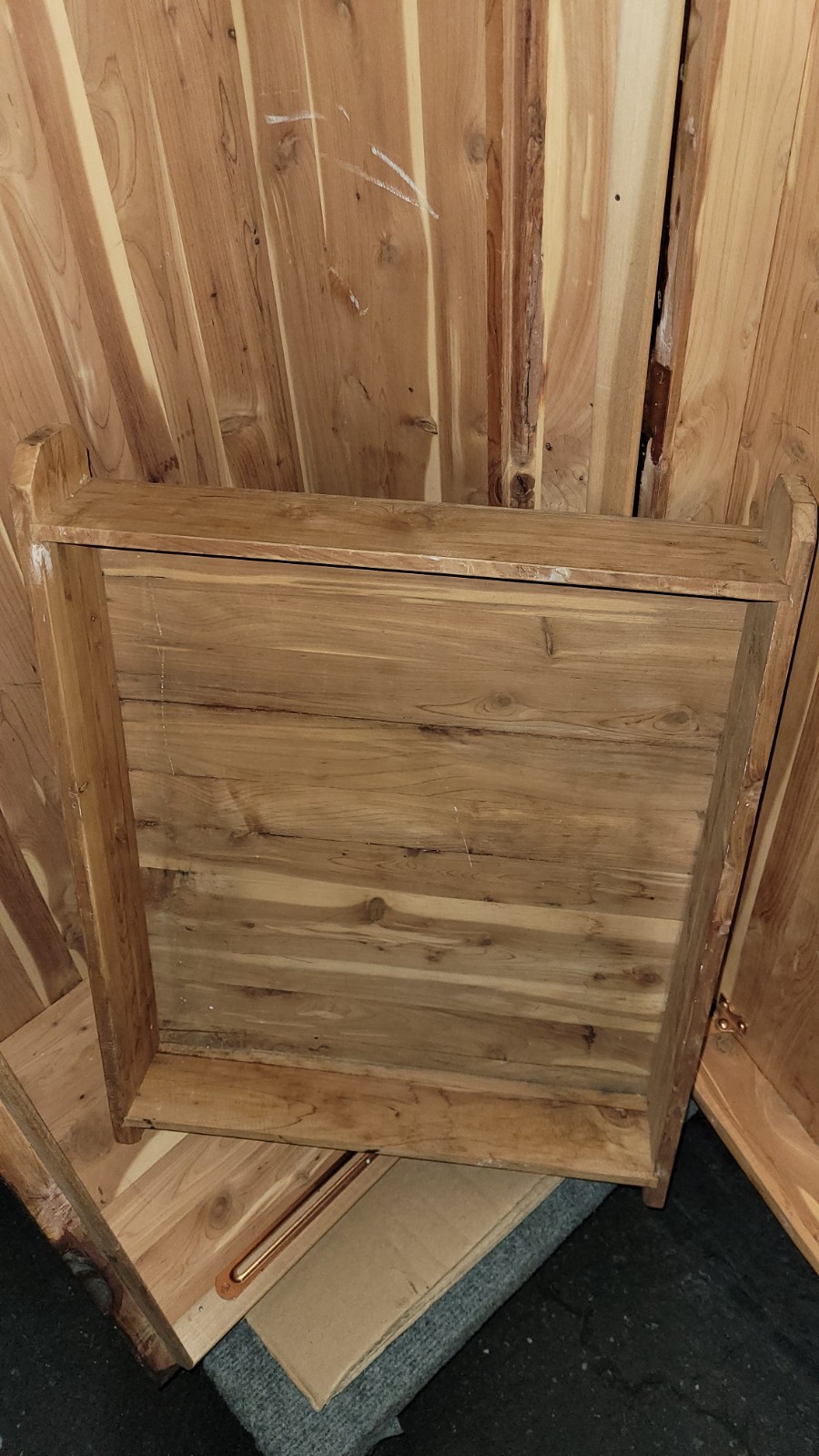 Farley & Loetscher MFG. Co. Cedar Chest, Damaged front bottom, missing feet