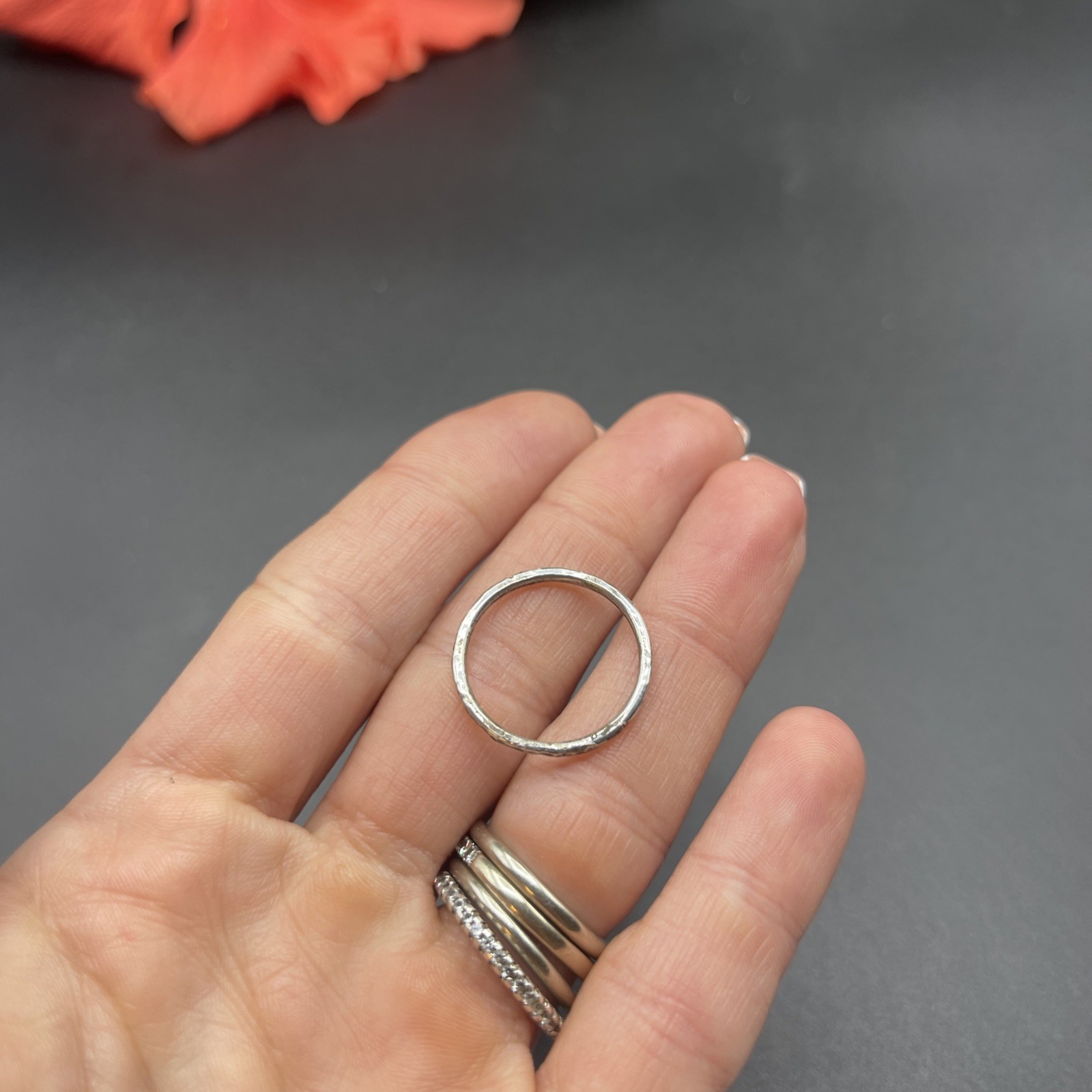 Stunning Unique Handmade 925 Sterling Silver Stackable Band Ring #B99