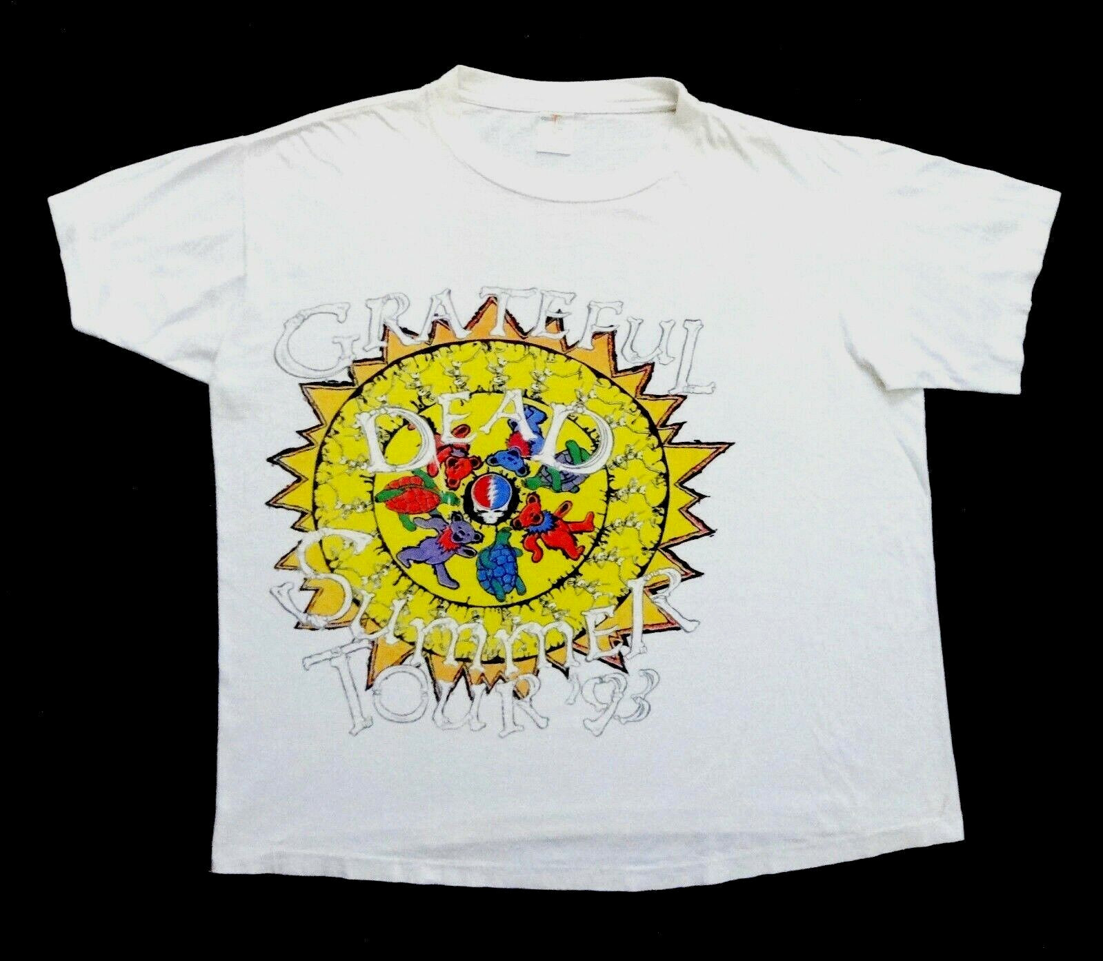 Grateful Dead Shirt T Shirt Sting Vintage 1993 Summer Tour Sun Bear Mushrooms XL