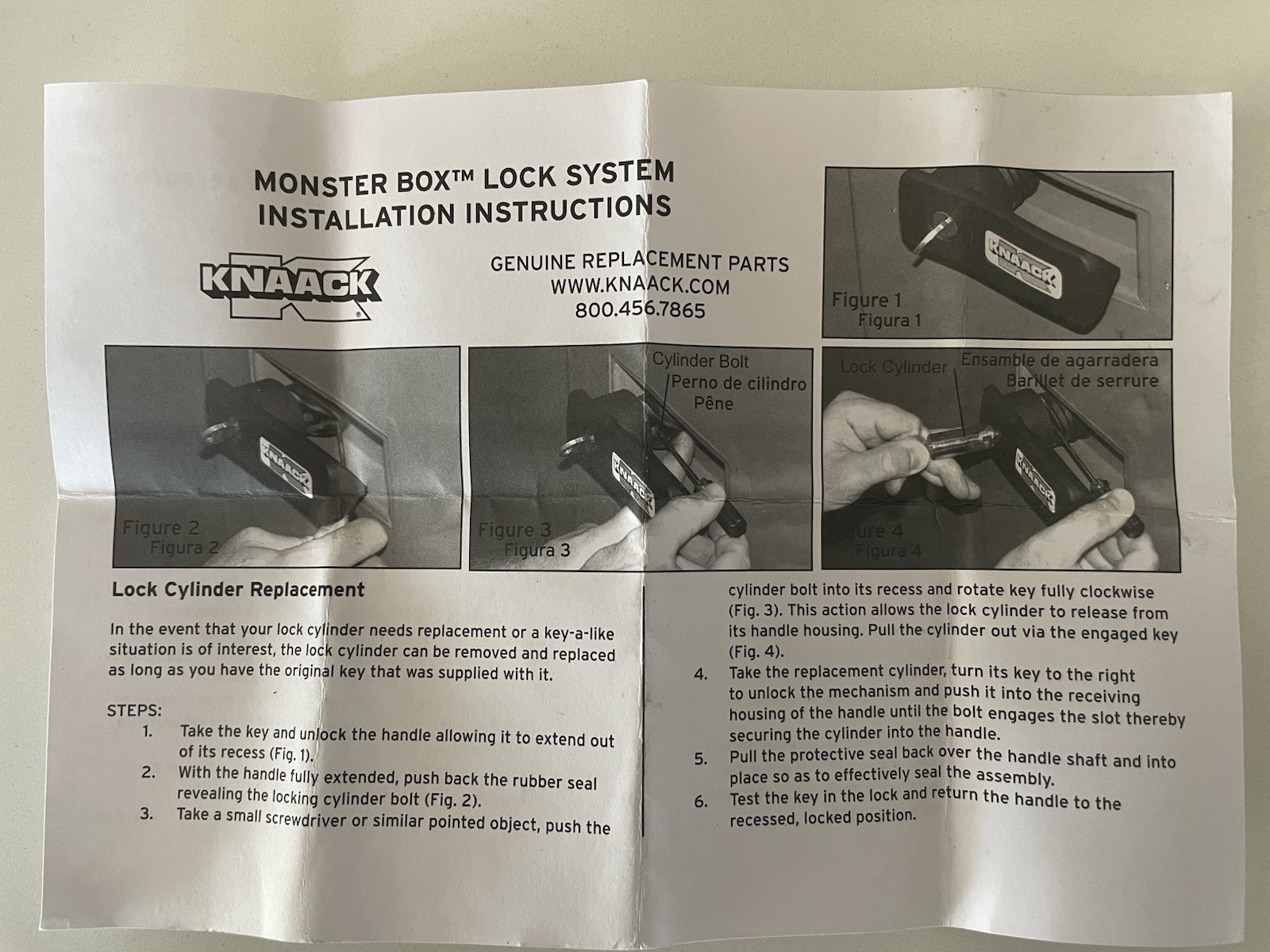 Knack Model 71022-M203 Lock replacement Cylinder NEW for Model 1000, 1010, 1020