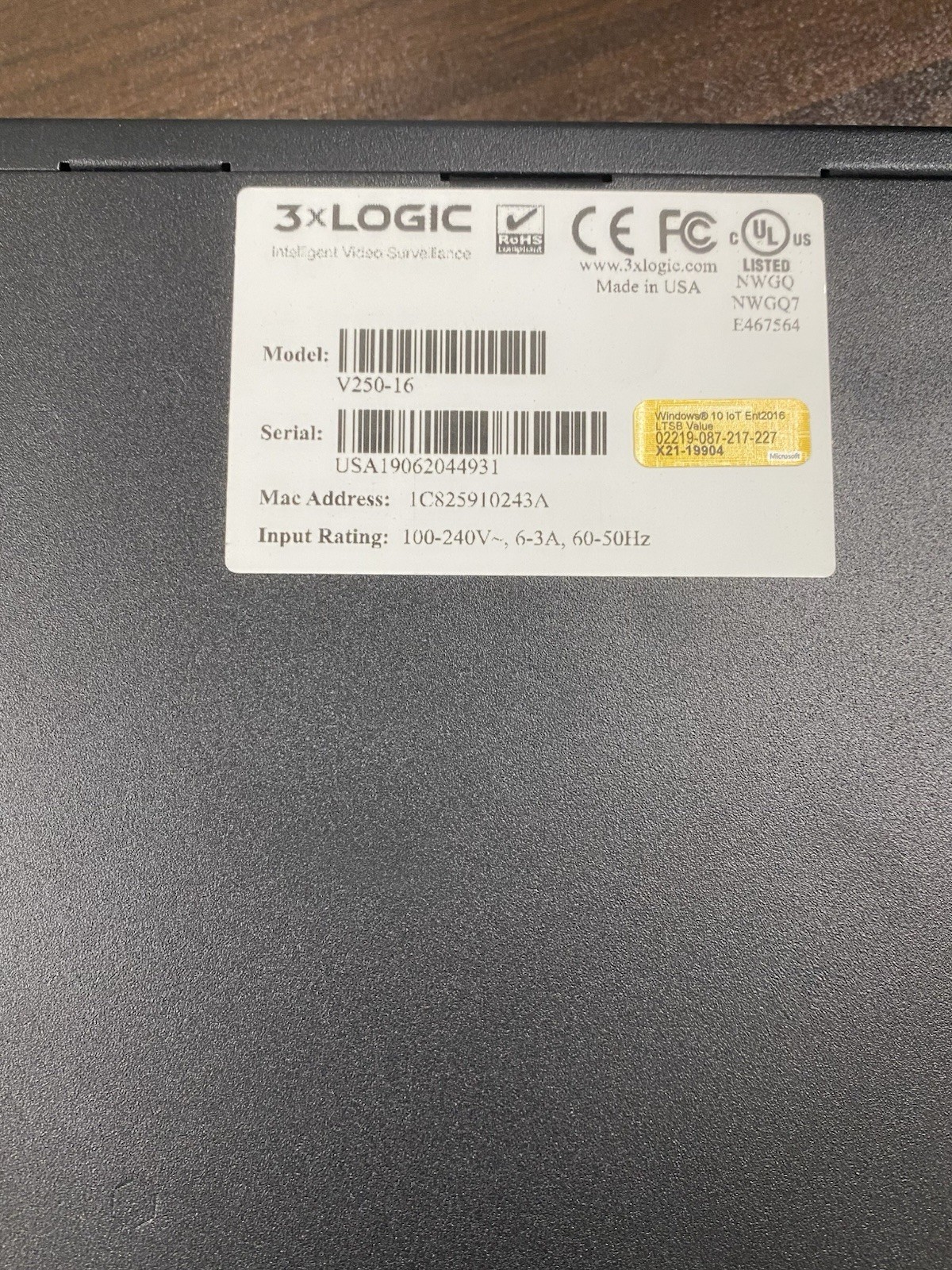3XLOGIC V250-16-BASE Embedded POE Server 16ch