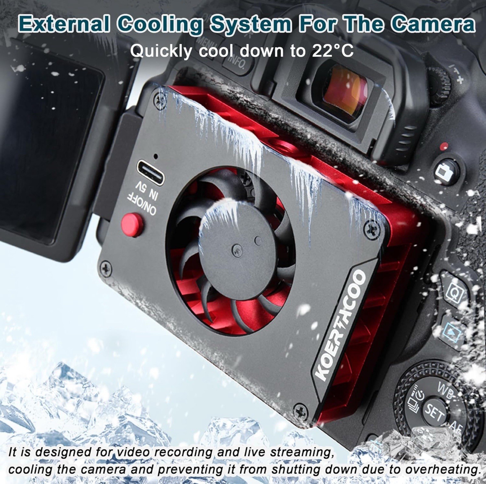 Koertacoo Camera External Cooling System/Cooling Fan for Live Broadcast 0016
