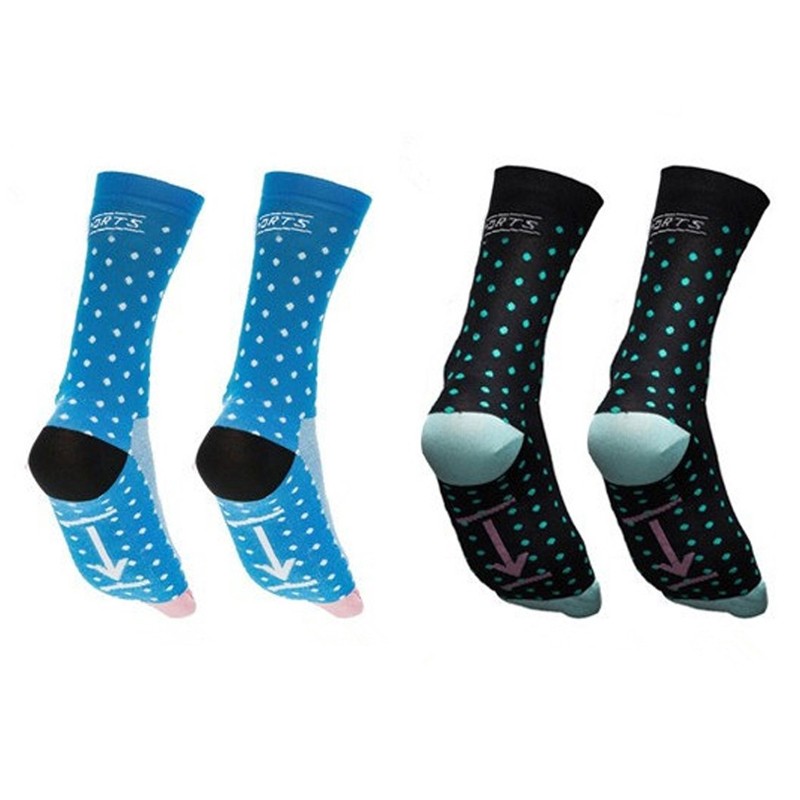 2 Pairs Cycling Socks Pro Road Bicycle Riding Bike Sports Ankle Socks Blue Black