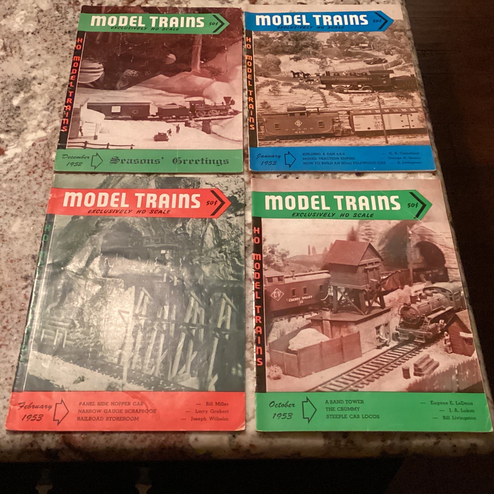 4 Vintage Model Trains Excusively HO Scale Magazines From 1952 & 1953 Over 70yrs