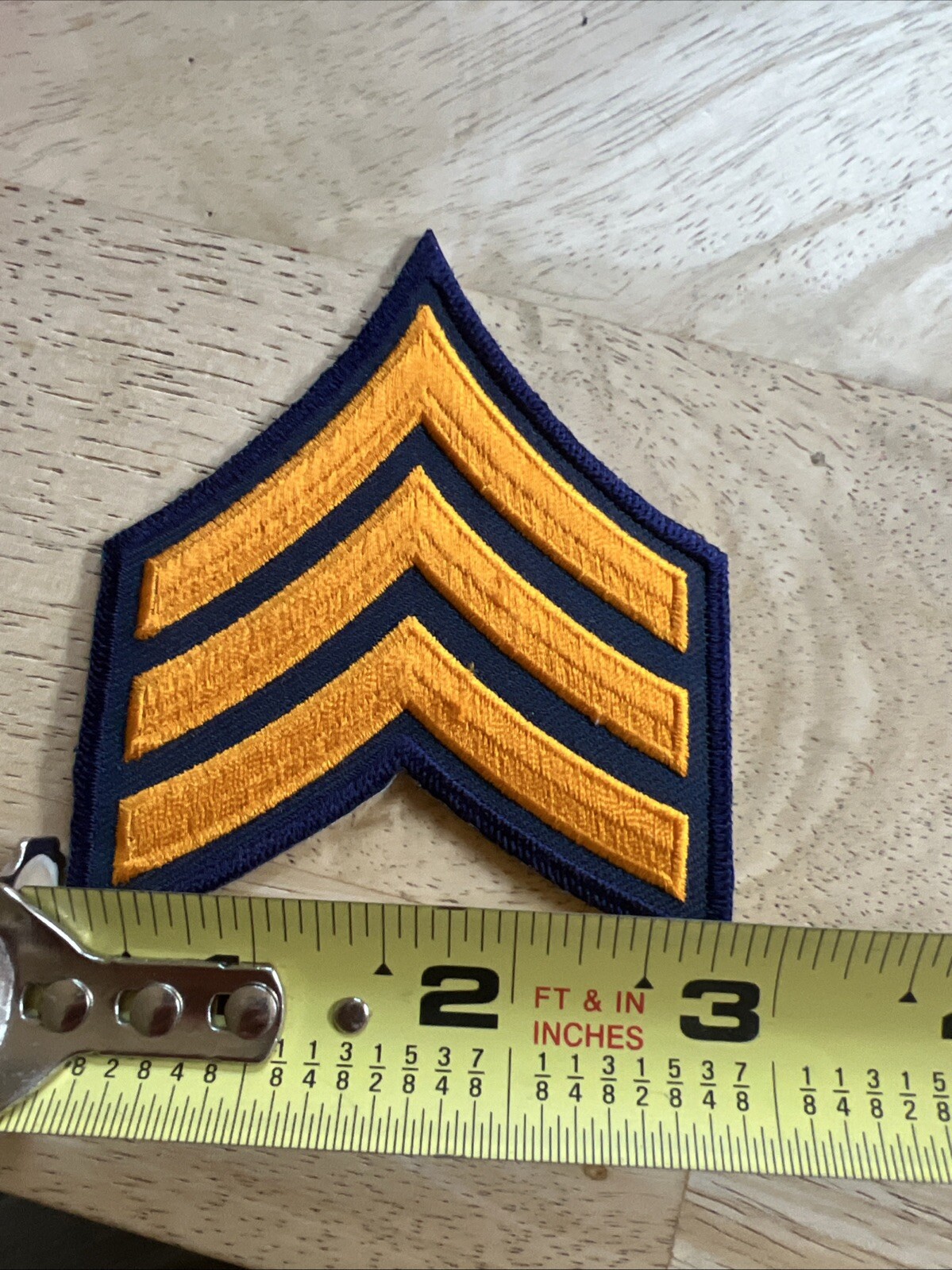 Sergeant Rank Chevron Patch 3”x3.5”. NEW