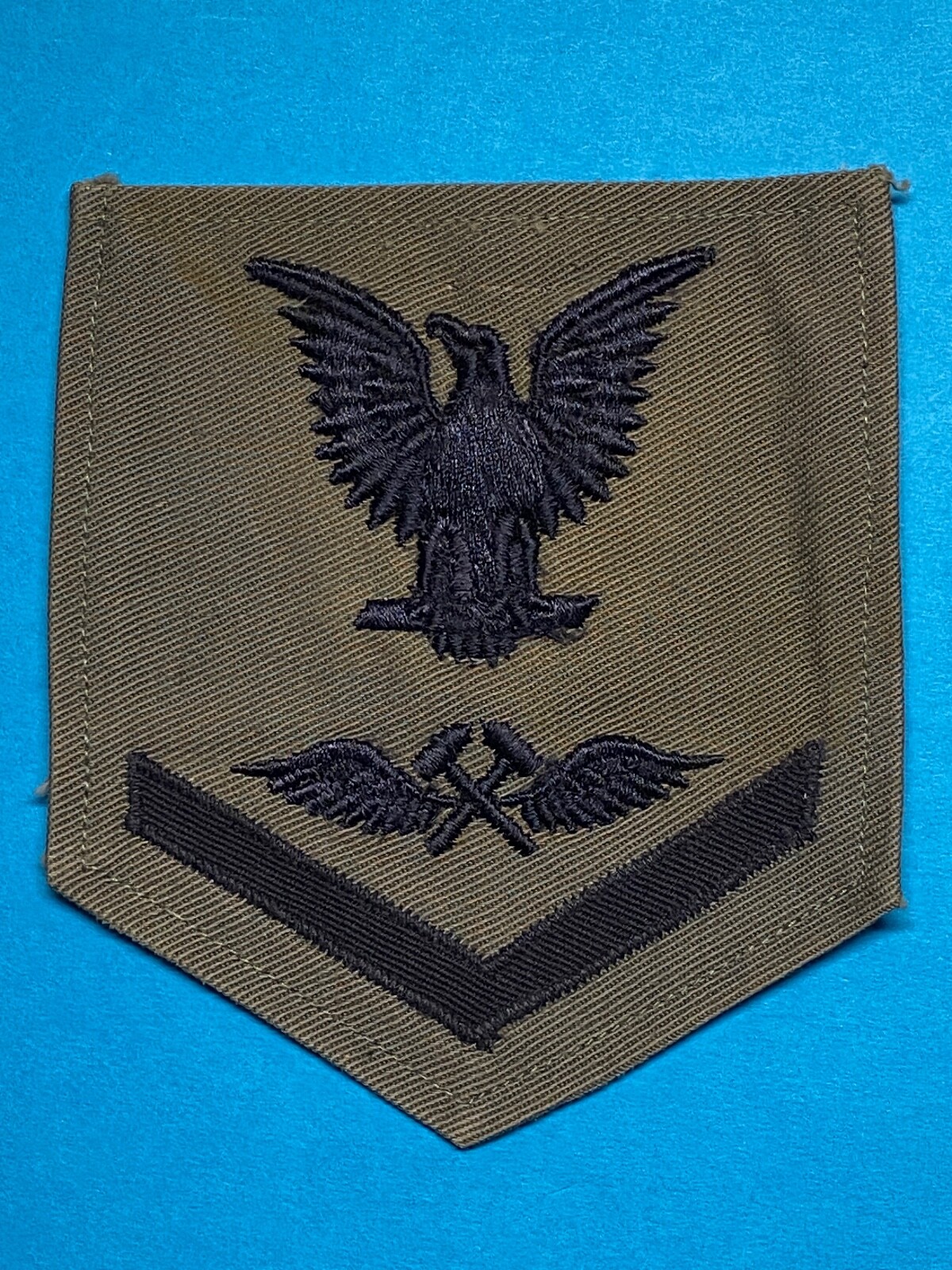WWII, U.S.N. CHIEF, AVIATION METALSMITH, 3rd CLASS, ON GREY, DATED 1944, VINTAGE