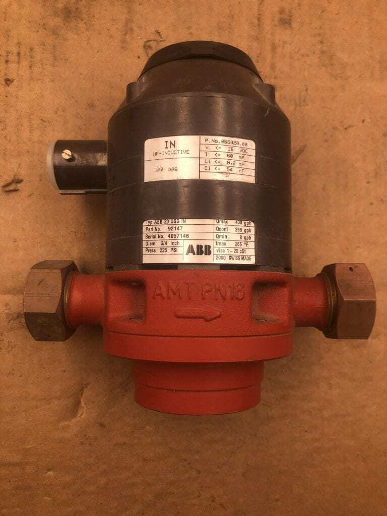 ABB 92147 Inductive Pulser Flow Meter 3/4" 225PSI 8-400GPH 266°F