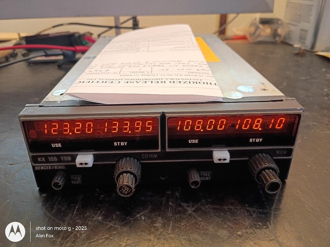 KX155 NAV/COM 28V w/GS 069-1024-35  Fresh 8130-3 and yellow tag (2/2026)