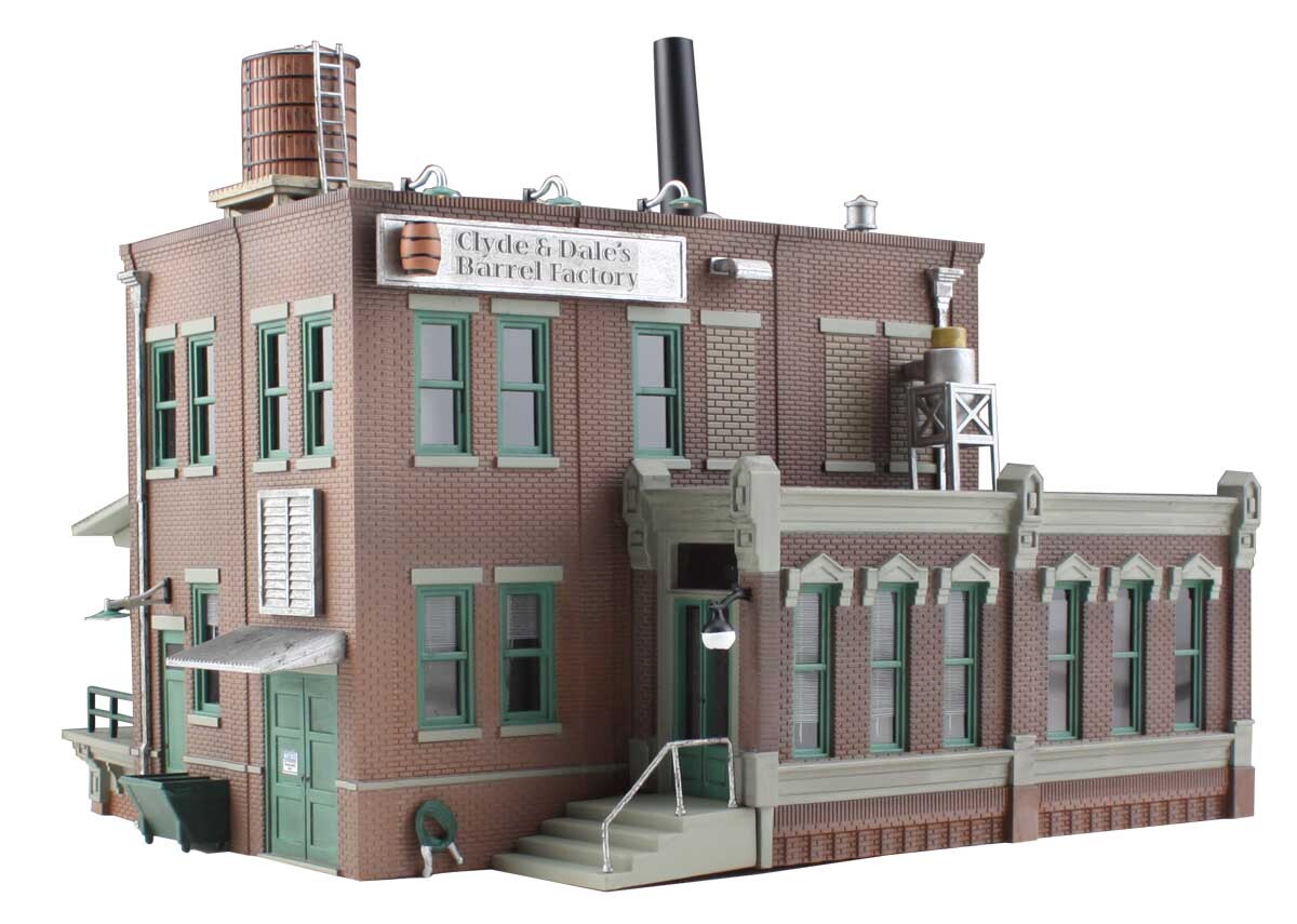 Woodland Scenics Assembled Clyde & Dale's Barrel Factory N Train Building BR4924