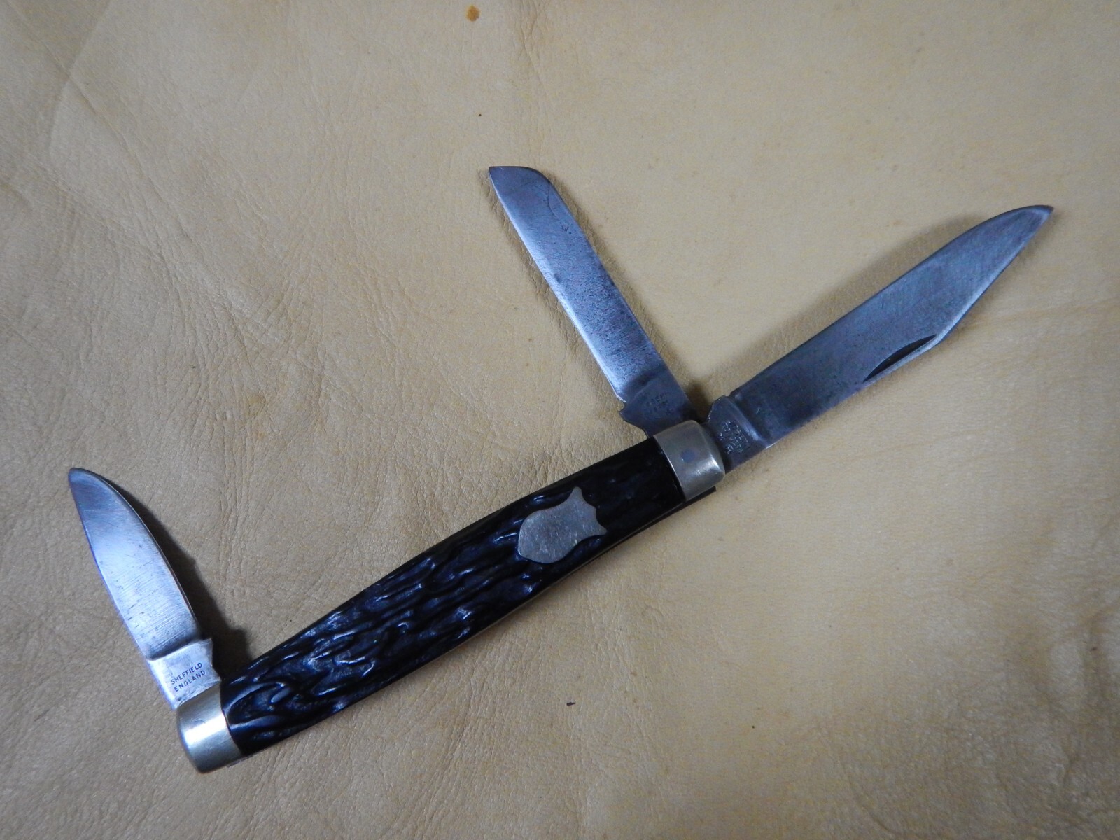 Vintage Joseph Rodgers Stockman Pocket Knife Sheffield England Stag Jigged Bone