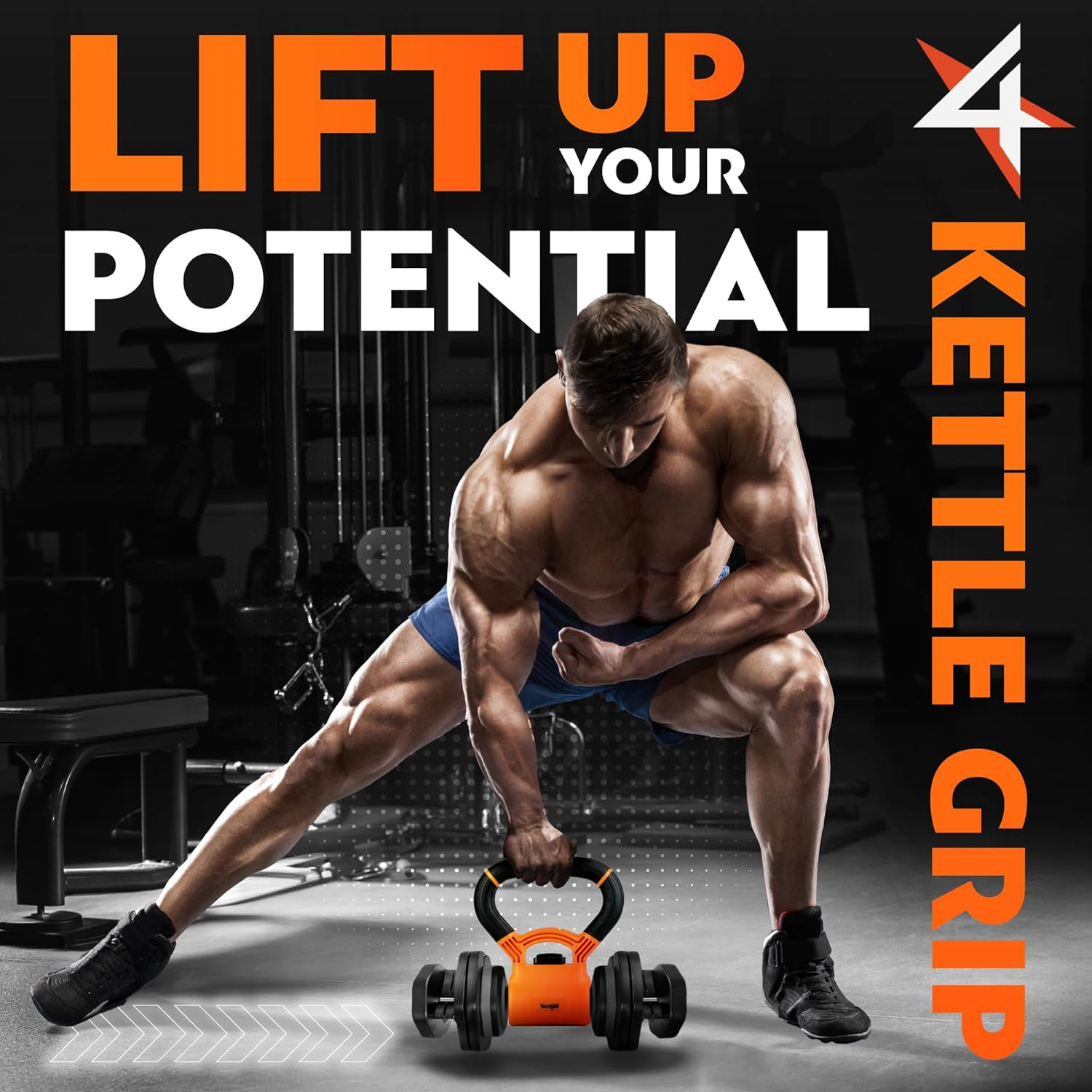 Kettlebells Grip, Dumbbell Grip Handle, Convert Dumbbells into Kettlebell for Ho