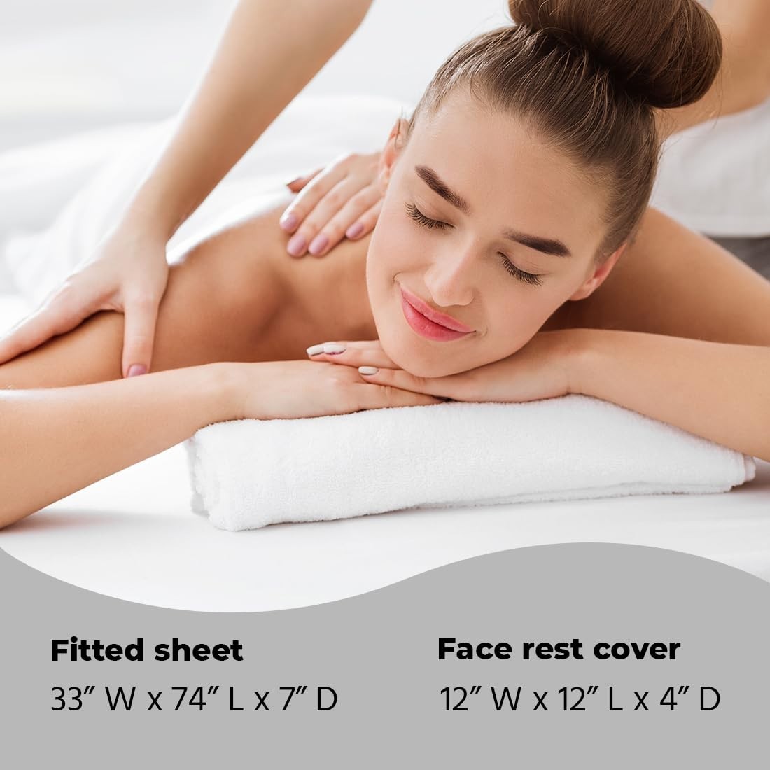 Spa Treatment Water-Resistant Massage Table Cover - Includes Fitted Sheet, White