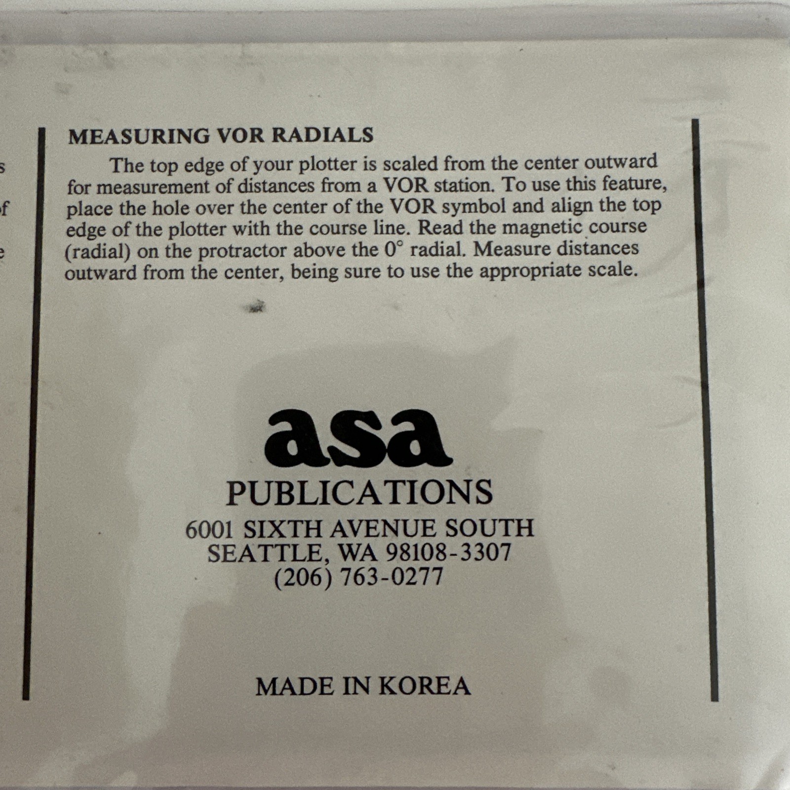 Vintage 1987 Aviation Navigation CP-1 Plotter ASA Publications Made in Korea