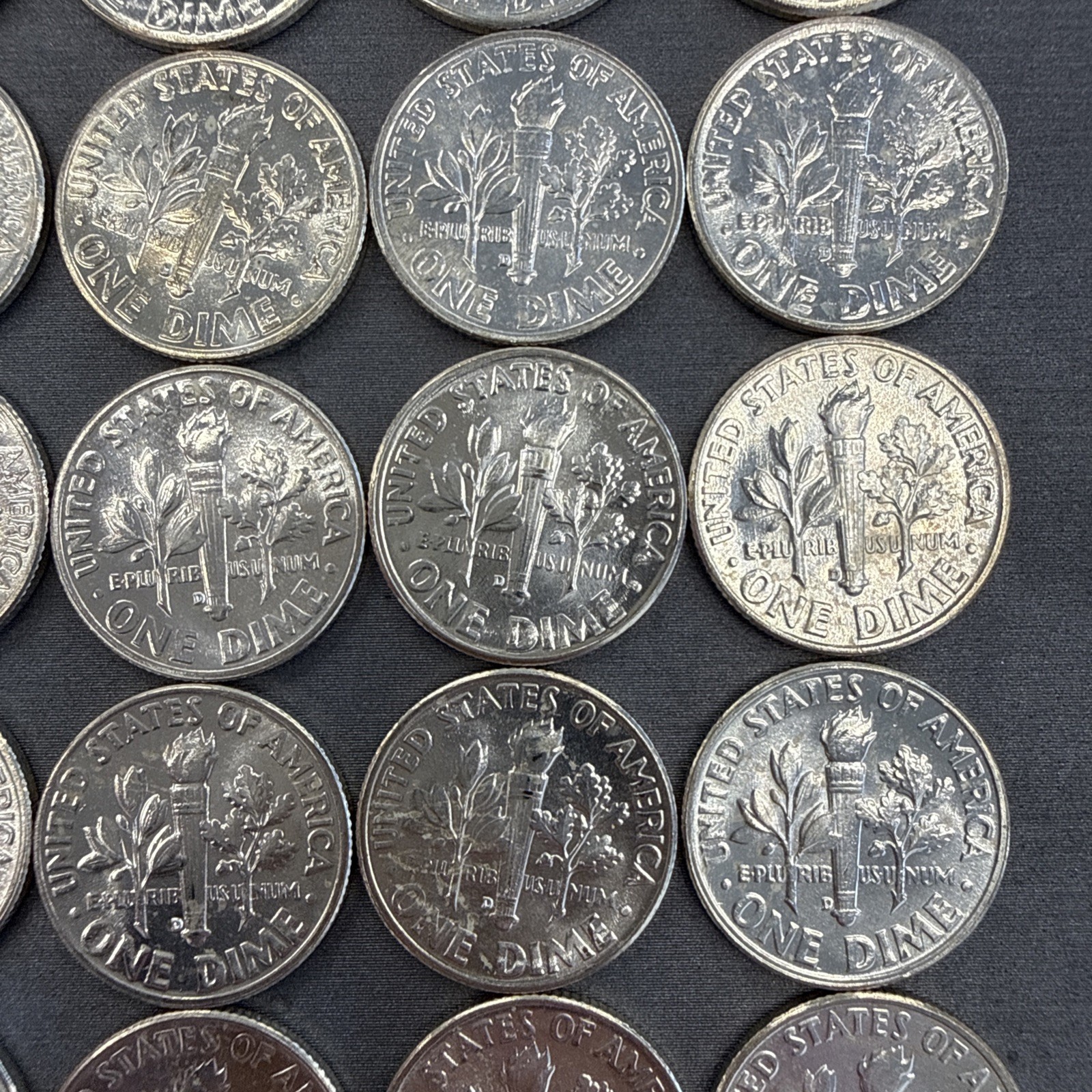 1957 D Roosevelt Silver Dime 50 Coins