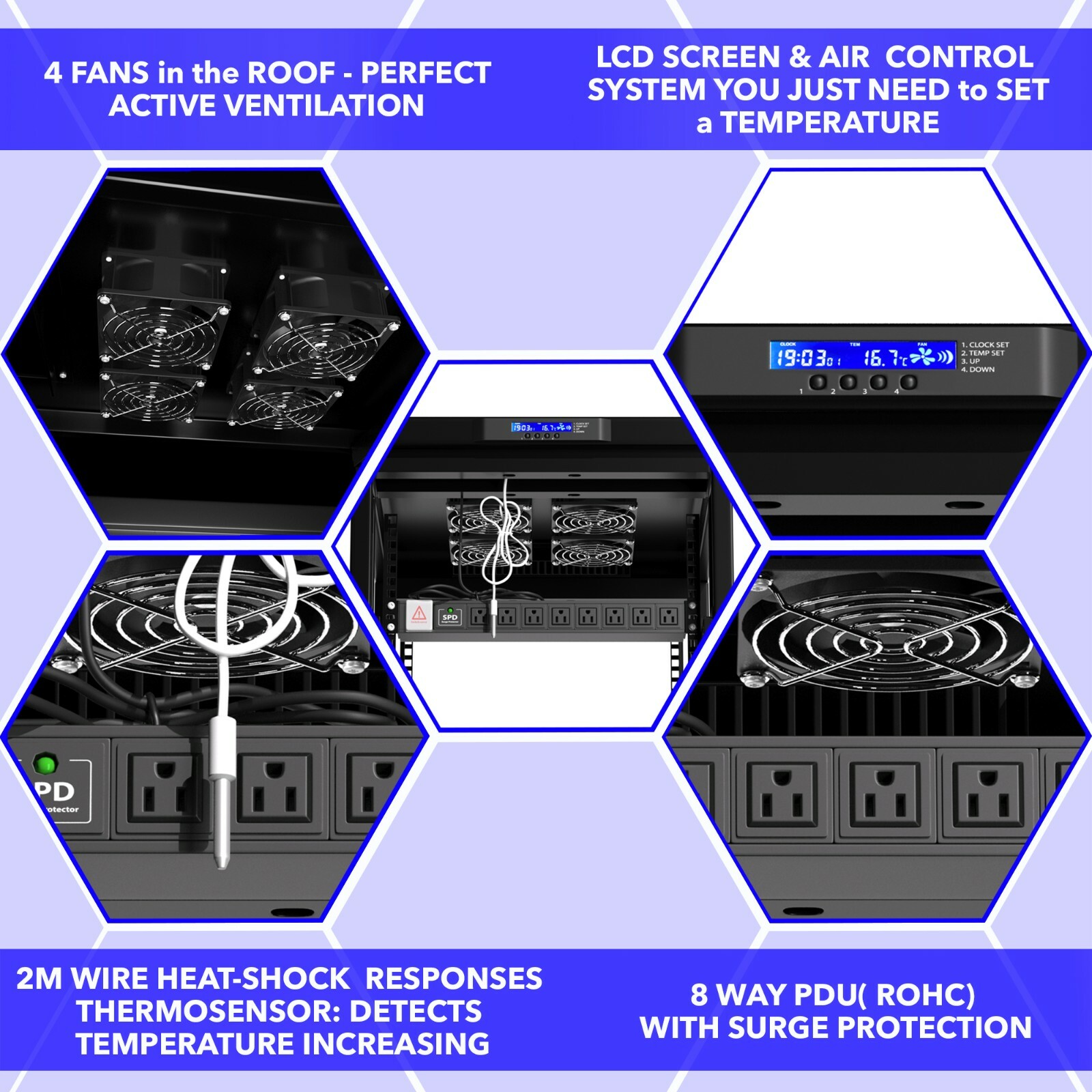 22U Server Rack IT Cabinet Data Network Rack Enclosure - 32-Inch Deep Rack Stand