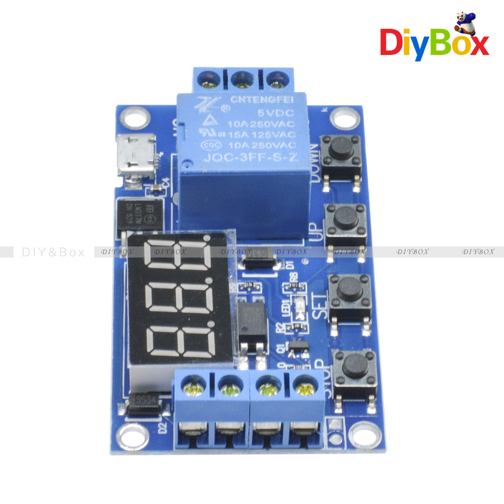 Micro USB 5V LED Automation Delay Timer Control Switch Relay Module Display