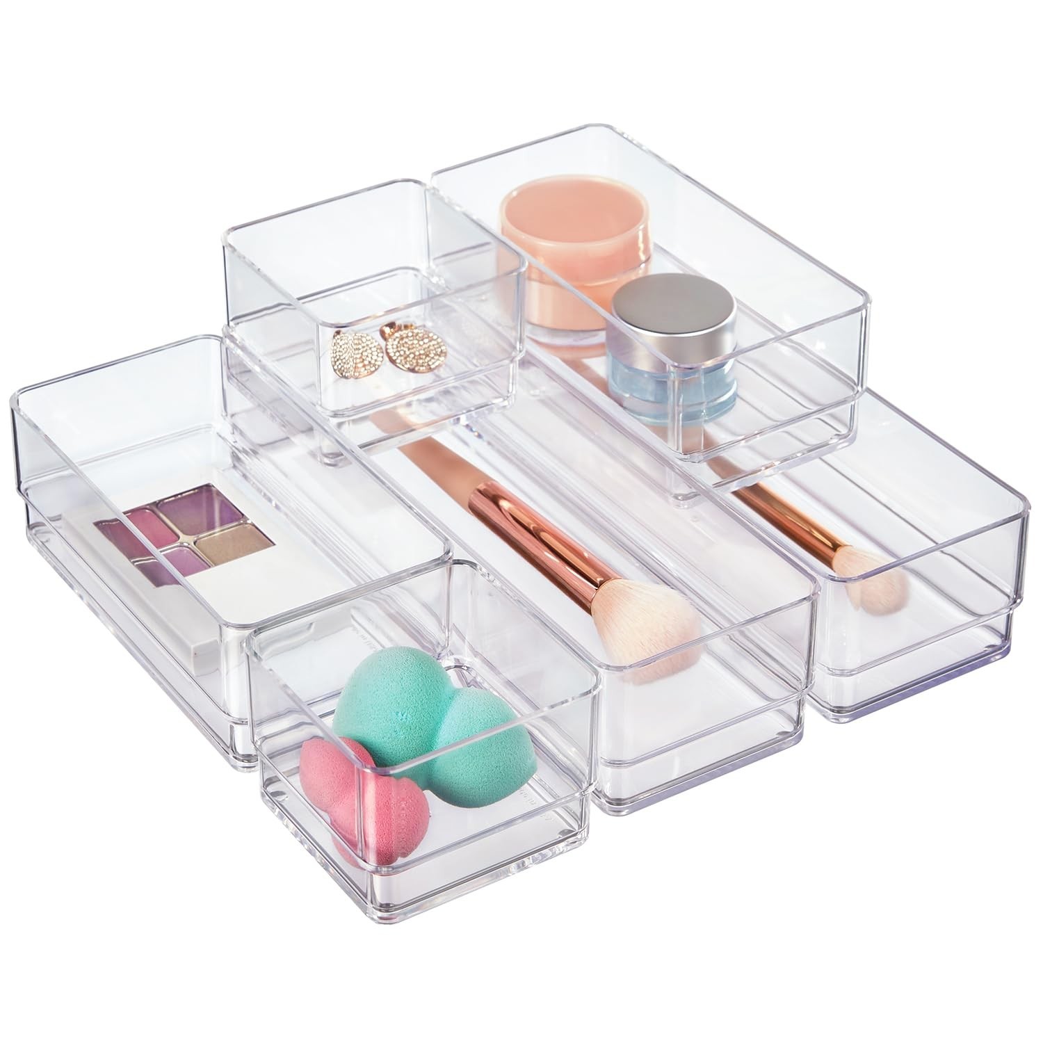 STORi SimpleSort Drawer Organizer Bins 6 pc Set, Multi-size, Bathroom Organiz...