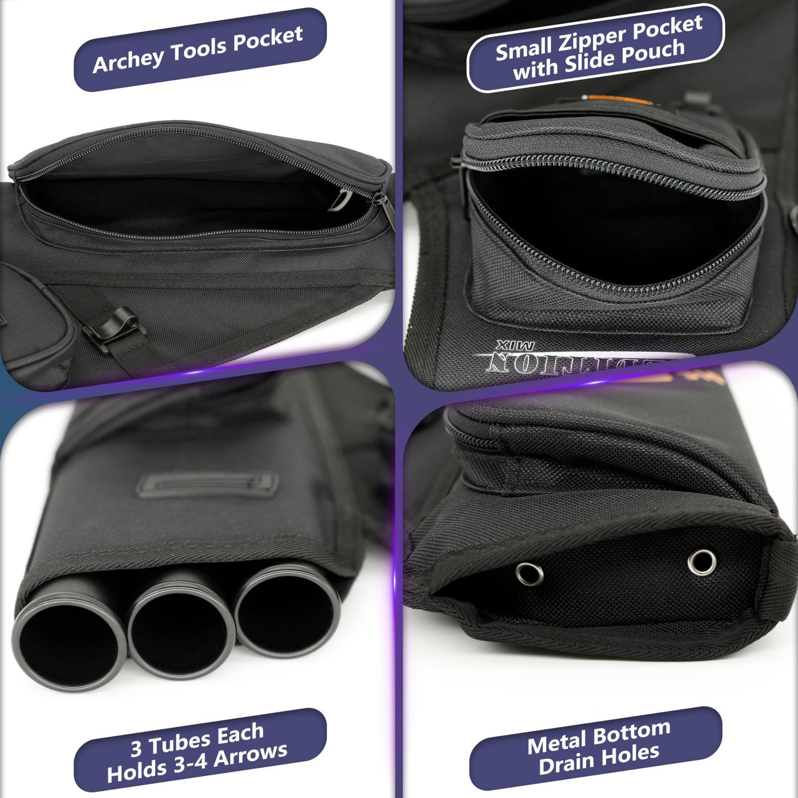 SUNYA R310Black Hip Quiver for Target Archery Black