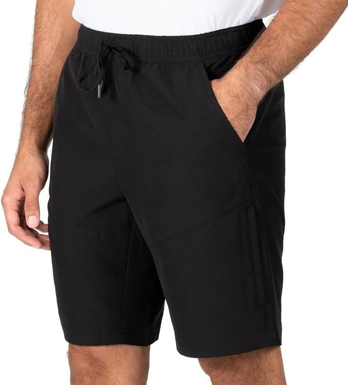 Gerry Men's 4-Way Stretch Elastic Waistband Lightweight Trail Short, Black, M