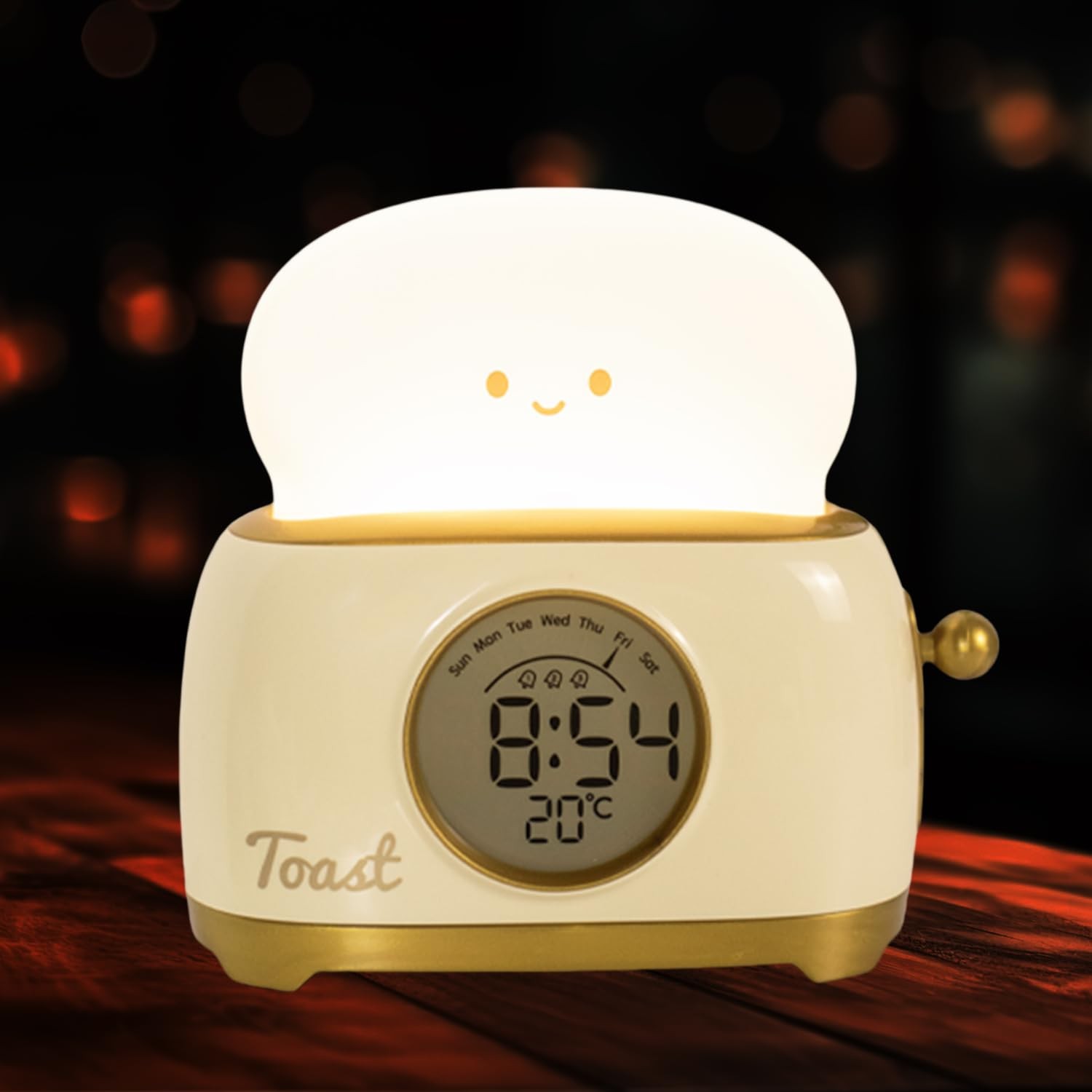 Bestfaith Kids Toast Night Light Alarm Clock, Kids Sleep Trainer, Cute Toast ...