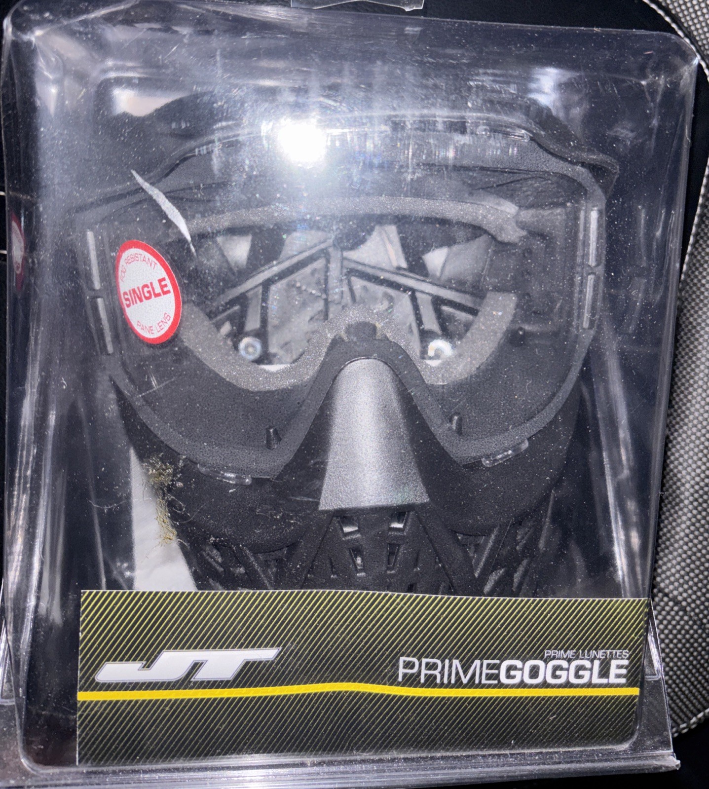 JT Elite Prime Goggles Black Paintball Mask w/ Fog Resistant Clear Lens Airsoft