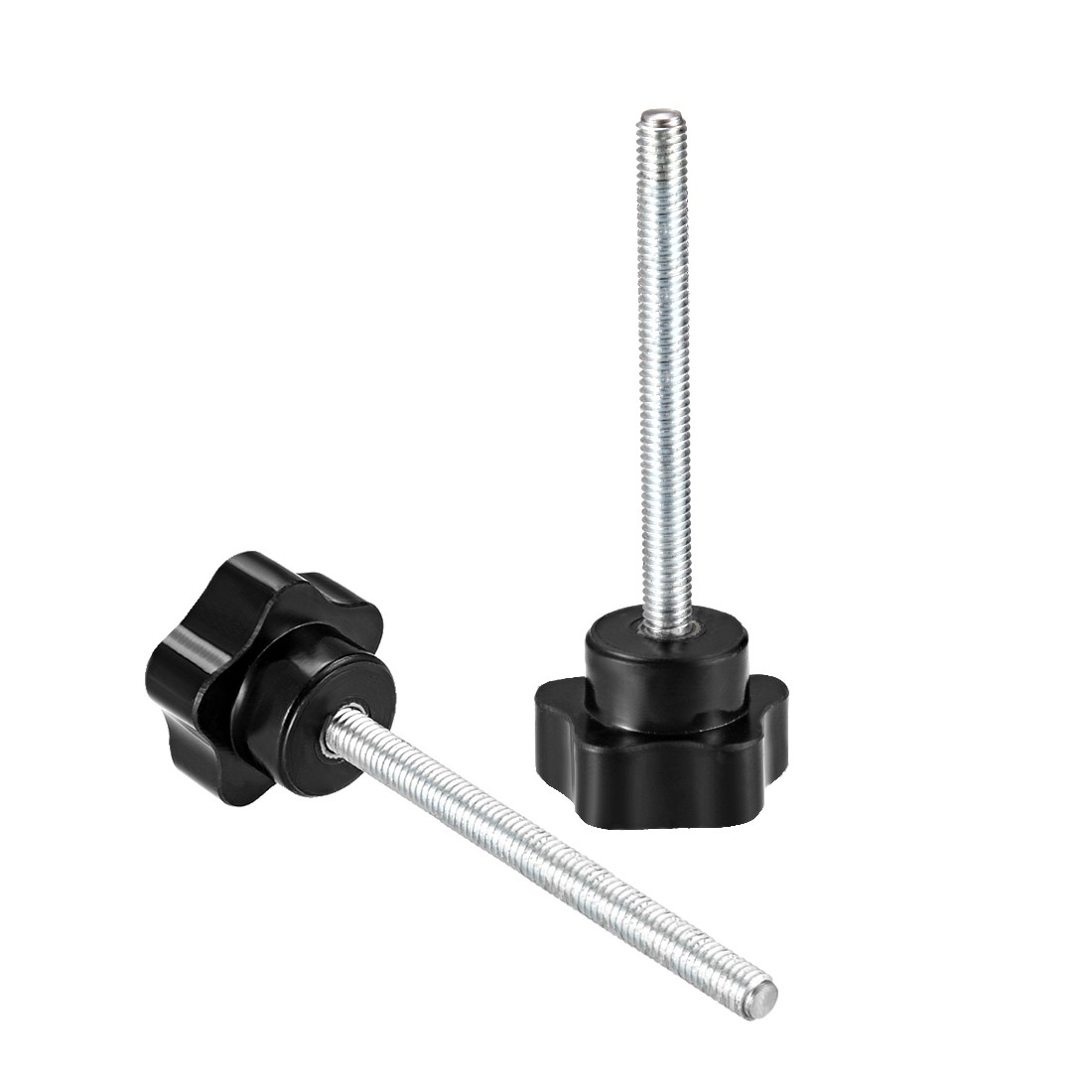 Star Knob Grip M6 x 60mm Male Thread Steel Zinc Stud Black PP, 84x32mm/LXD
