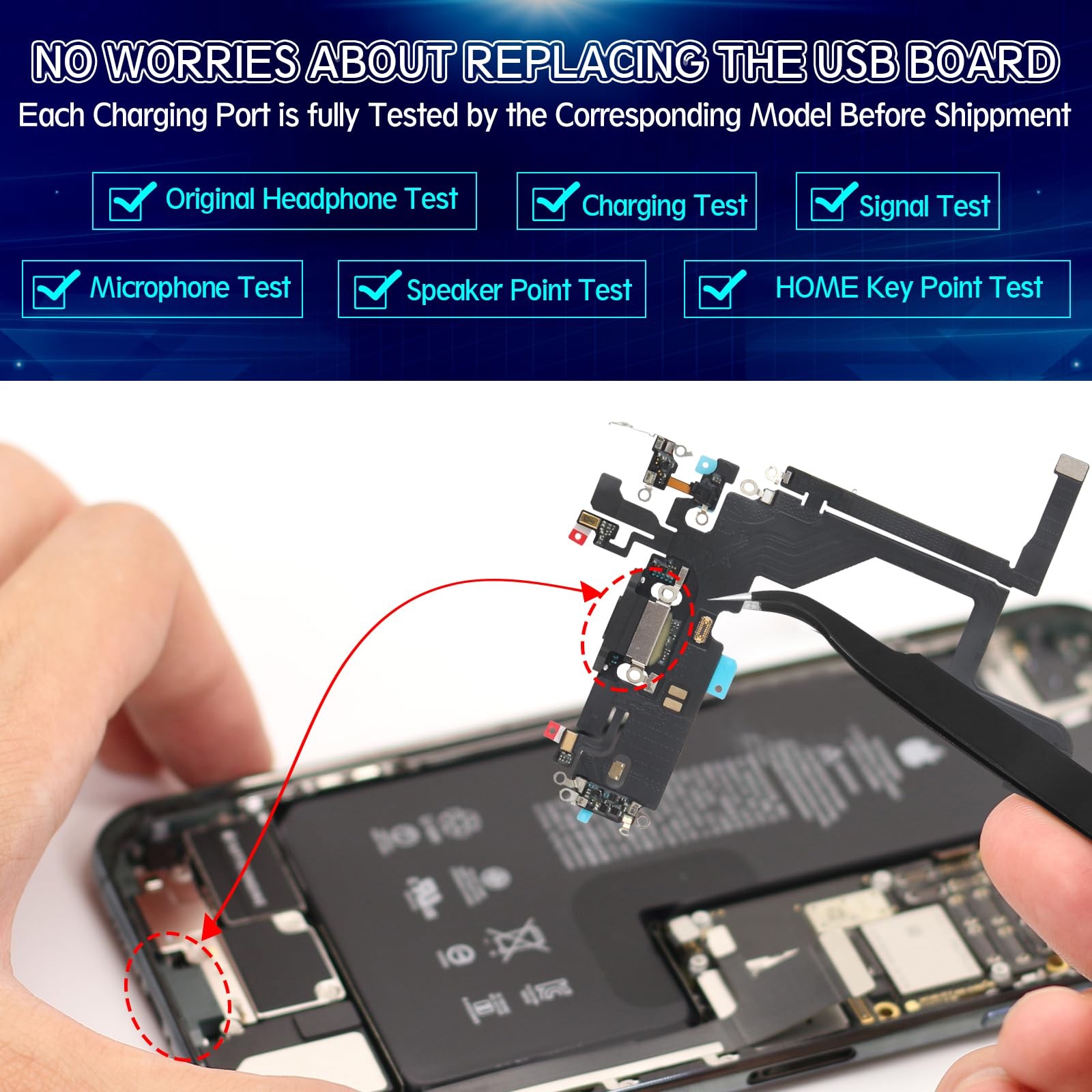 for iPhone 13 Pro Charging Port Flex Cable Replacement for iPhone 13 Pro Repl...