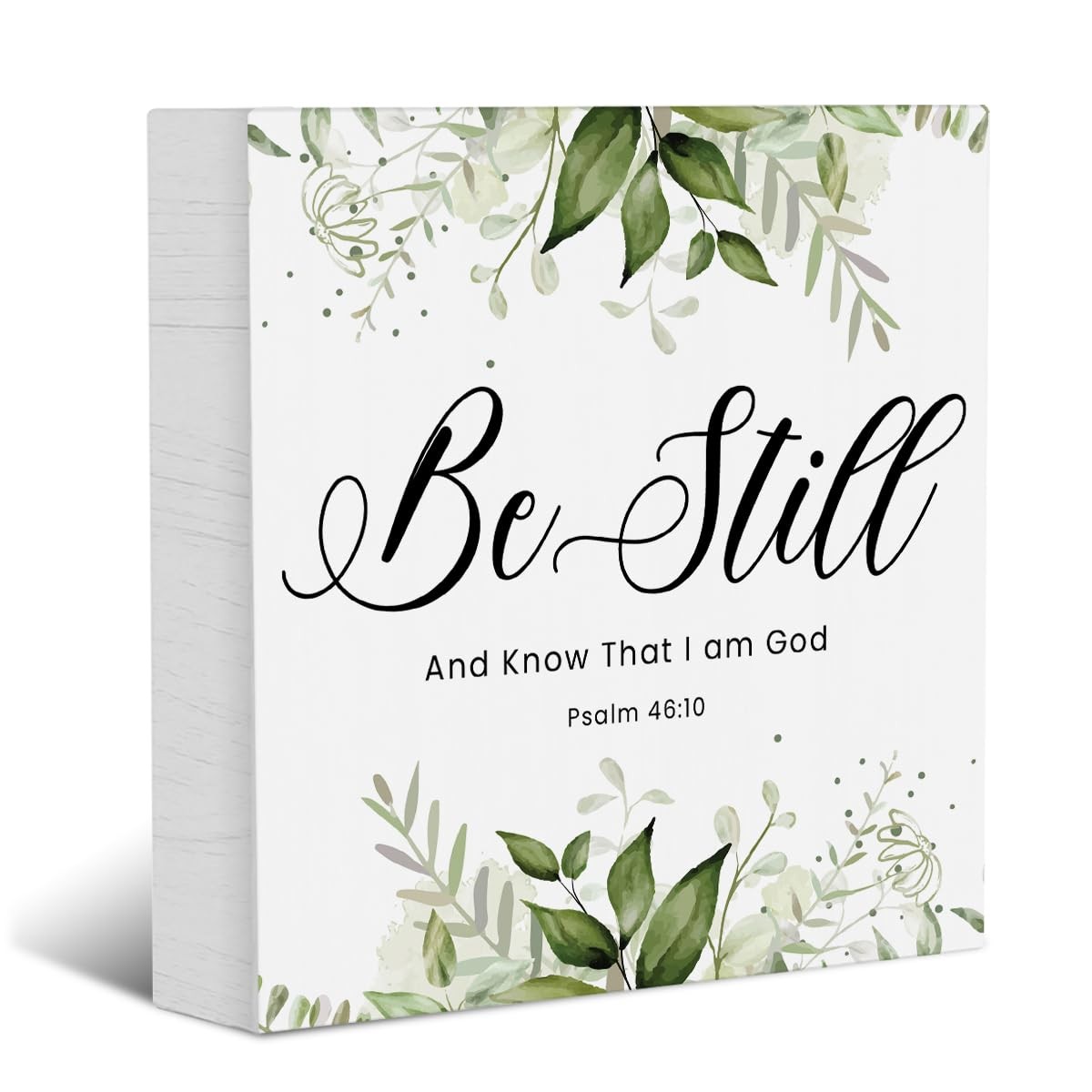 "Be Still and Know Bible Verse Wooden Box Sign Decor for Home and Office"