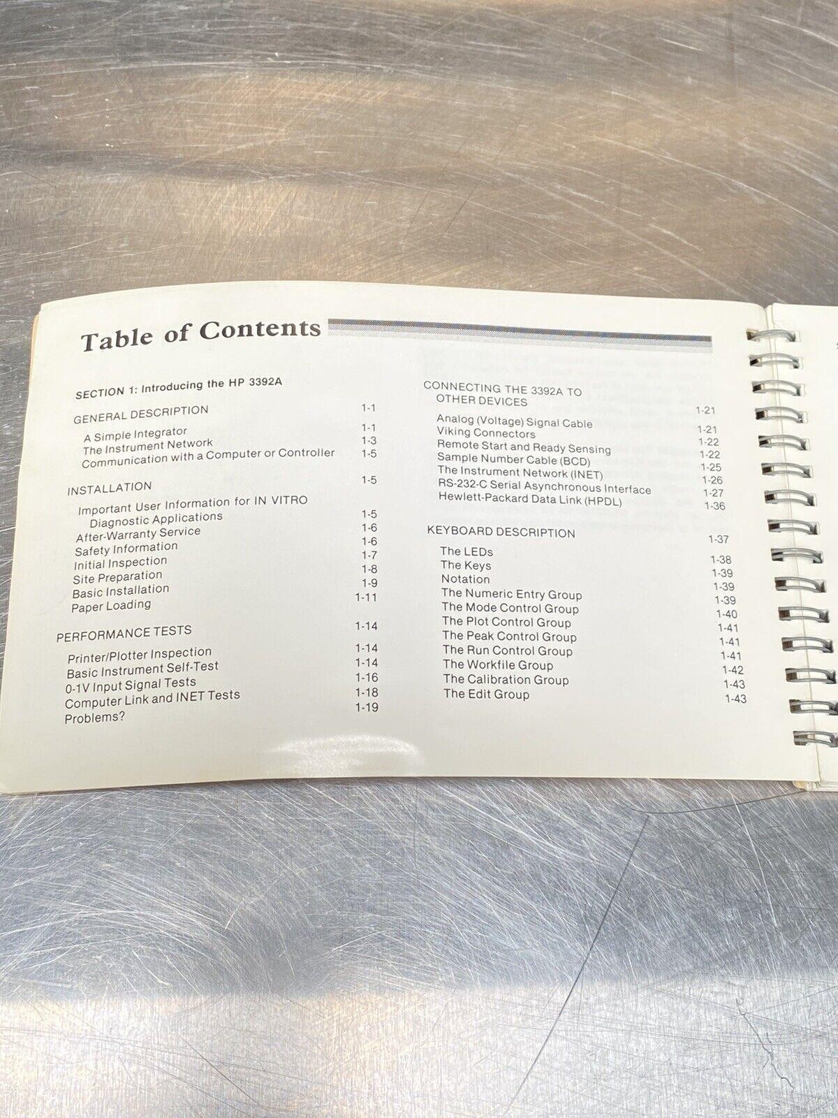 Hewlett Packard HP 3392A Integrator - Users Guide / Manual