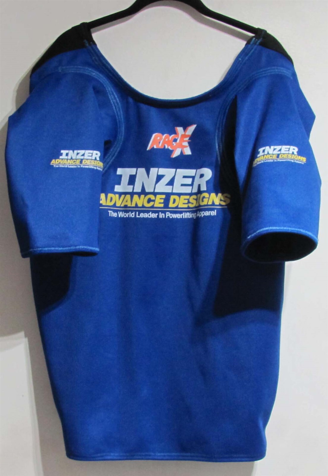 Inzer 2-PLY Rage X Bench Shirt 56 Blue & Black w/2 Inch Scoop Neck (Used 1X)