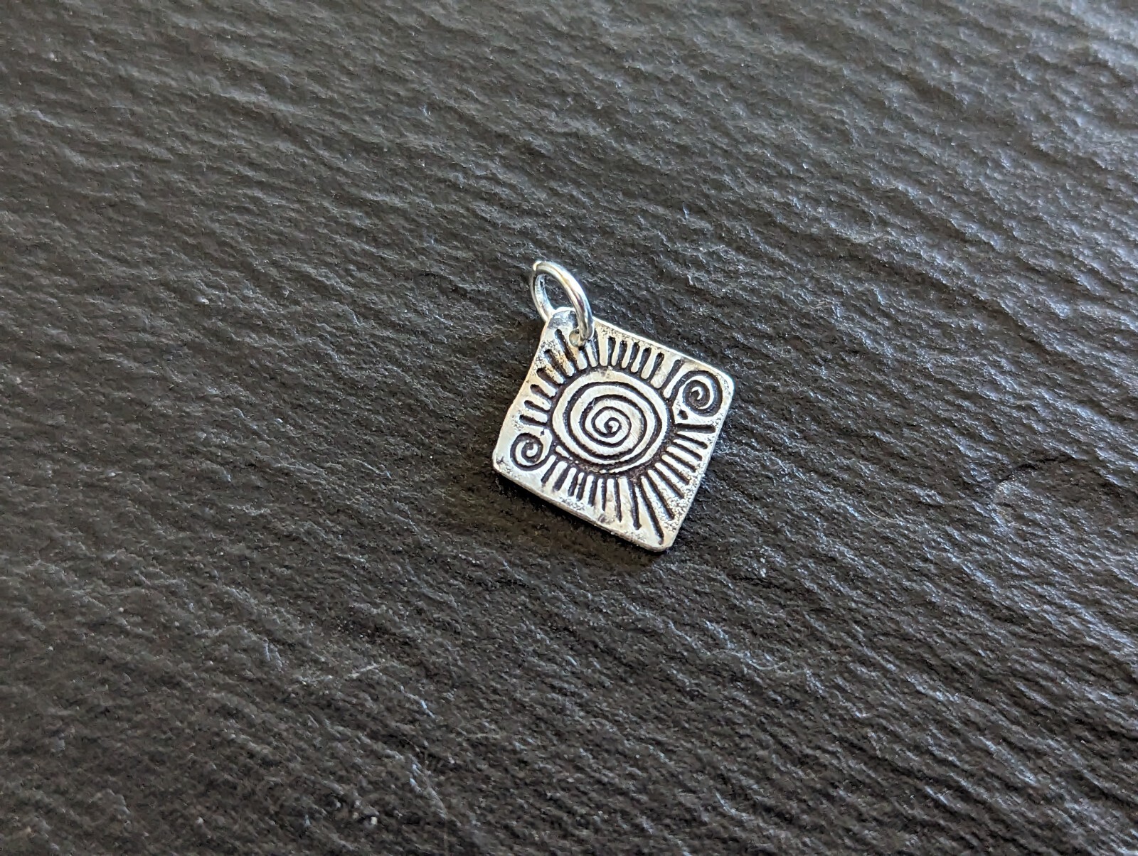Tiny freeform sterling silver charm - handmade
