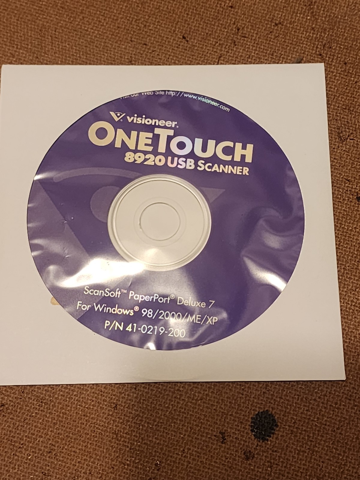 VISIONEER ONETOUCH 8920 USB SCANNER FOR WINDOWS INSTALLATION GUIDE & SOFTWARE CD
