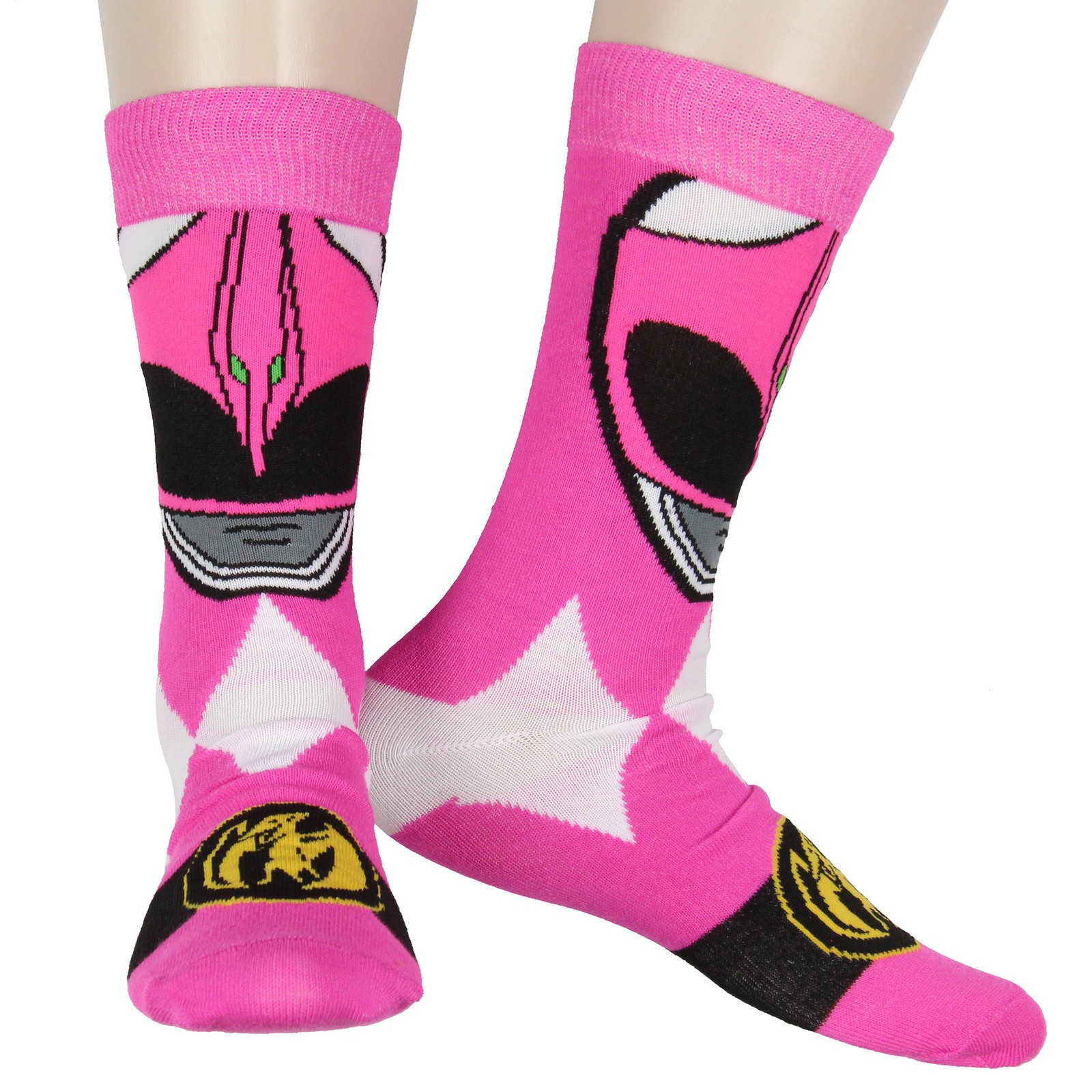 Power Rangers Men's Ranger Big Face Color-Inspired 6Pk Crew Socks Shoe Size 6-12