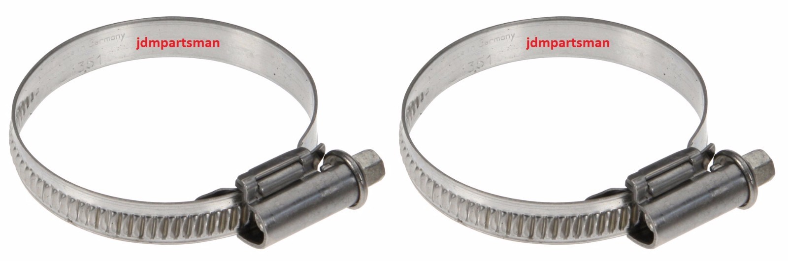Pack of 2 - Narrow Band 9mm Steel Hose Clamp 50-70mm - Made in Germany HC50-70/9
