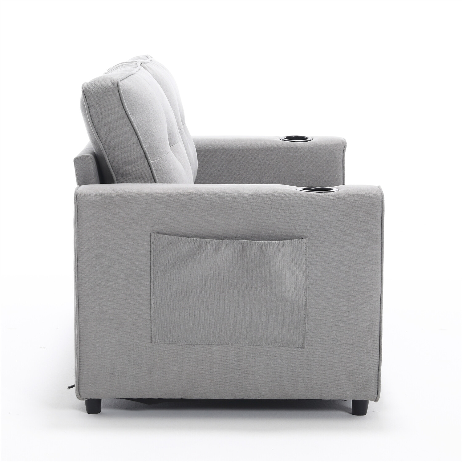 Convertible Sofa Bed Loveseat Futon Sofa Couch w/ Pull-Out Bed Light Gray