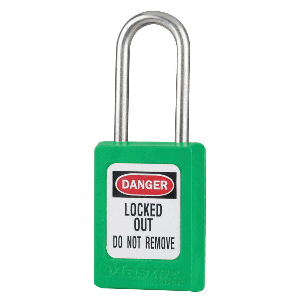 MASTER LOCK S31KAS3GRN Lockout Padlock,KA,Green,1-7/8"H,PK3 6MCX3