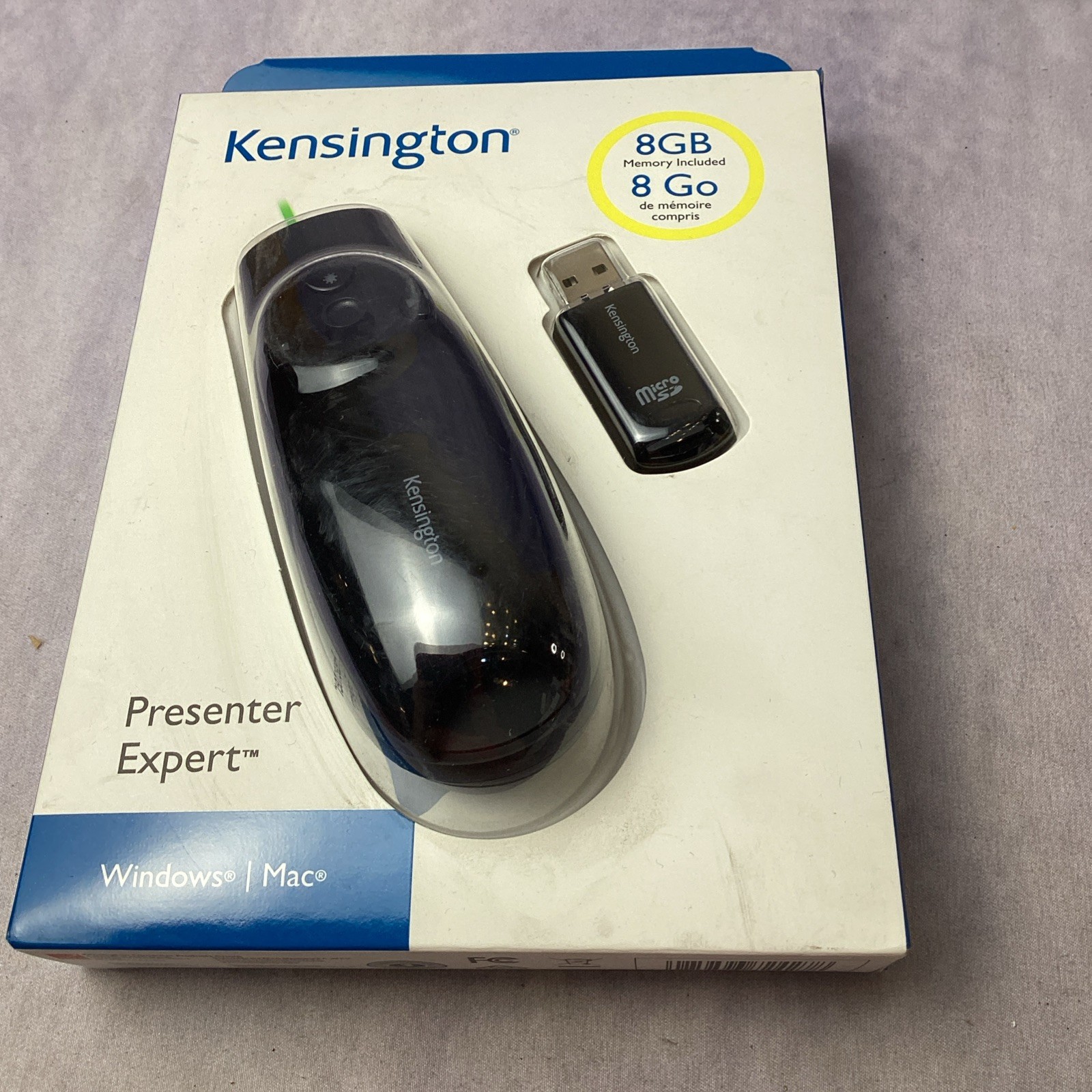 NIB Kensington Expert Wireless Presenter w Green Laser Pointer & Cursor Control