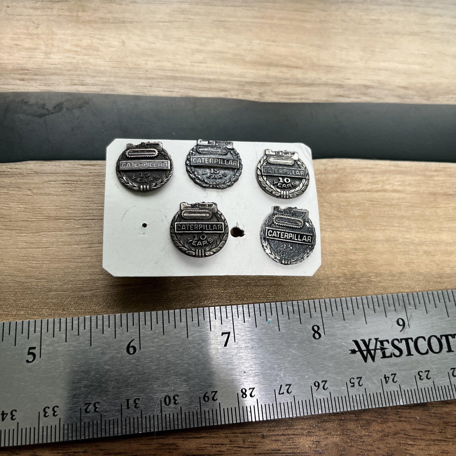 Lot Of 5 Caterpillar Tractor Co CAT Service Award Pins 10yr 15yr Sterling Silver