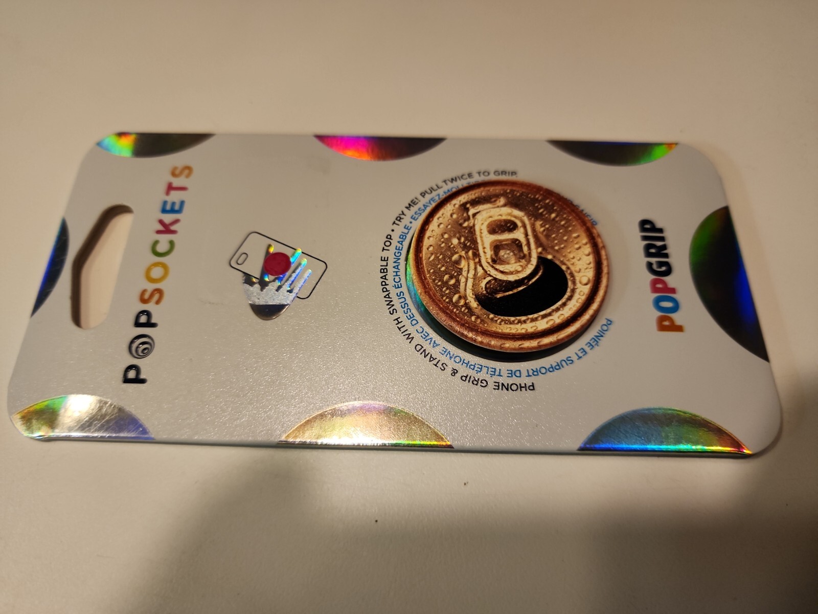 PopSockets PopGrip Beer Soda Cold One Cell Phone Grip Stand Swappable Gold Can