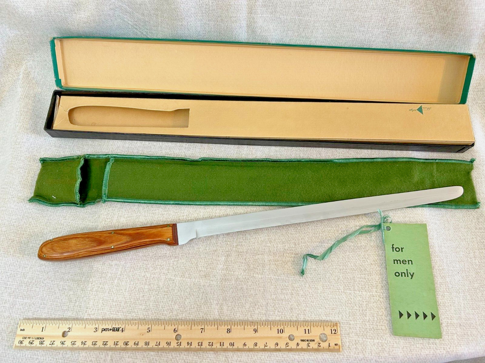 Vintage Robeson N Cutlery Shur Edge Carving Knife Perry N.Y. Tag “For Men Only”