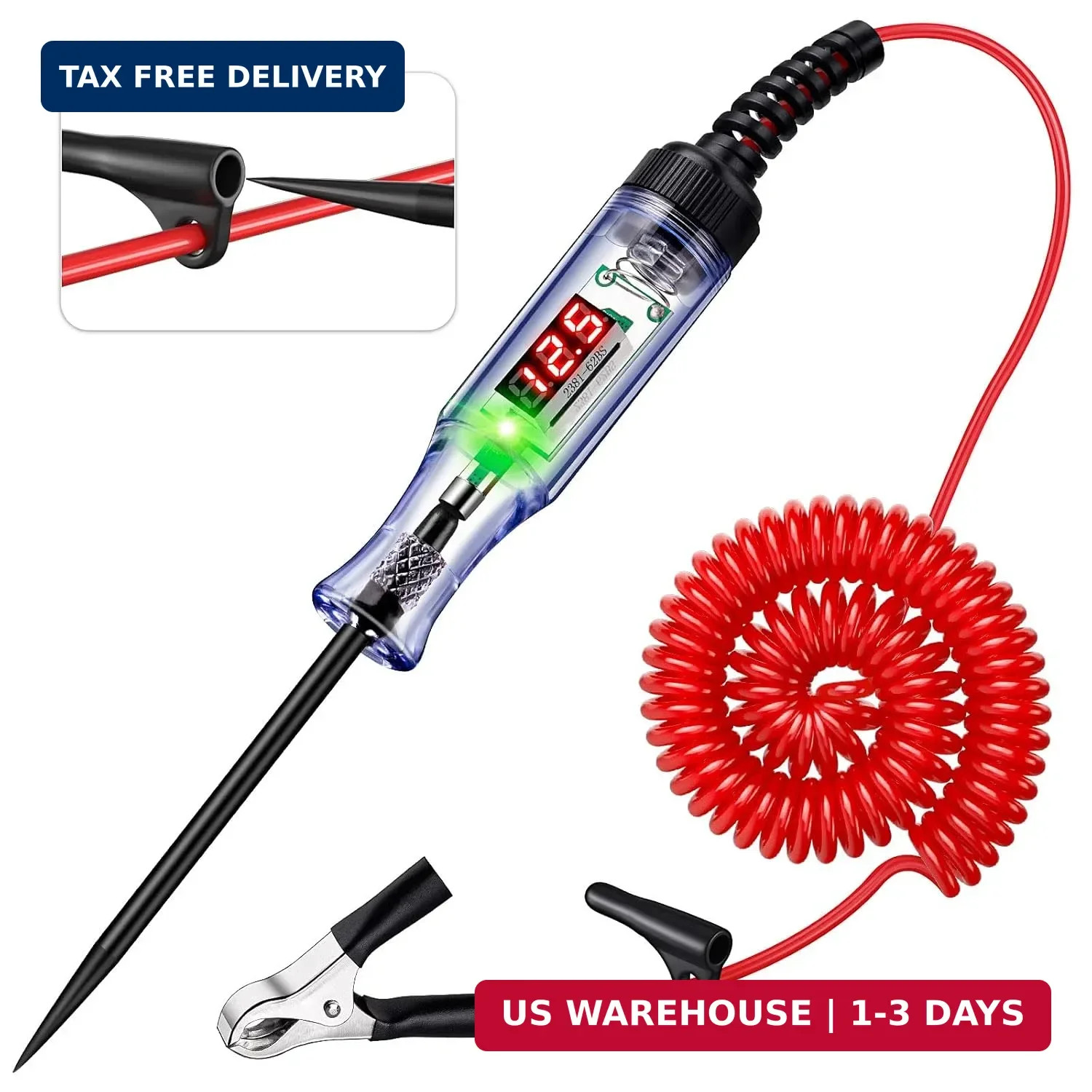 Automotive Test Light with 5-120V LED Digital Voltage Display, Circuit Tester Au