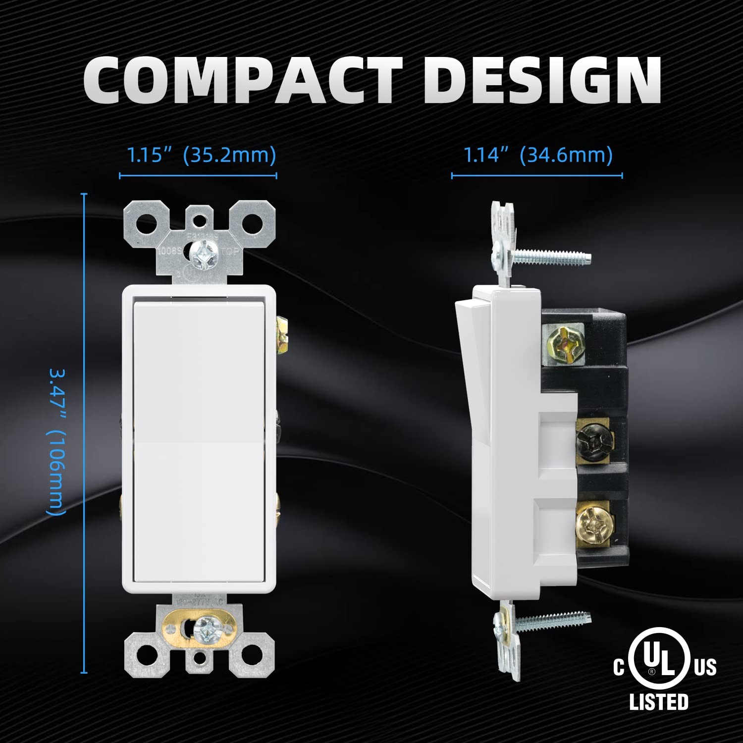 ELEGRP 4 Way Decorative Light Switch, 15Amp, Decorator White