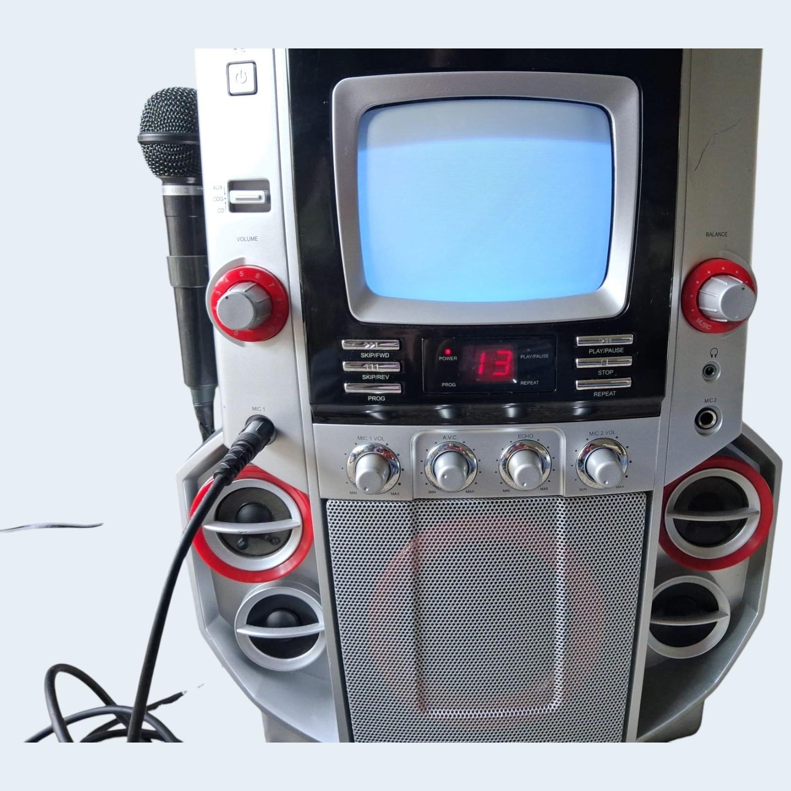 Vintage Karaoke Machine CD+G Player w/ Screen Tested Working Mic Reads CDs Retro