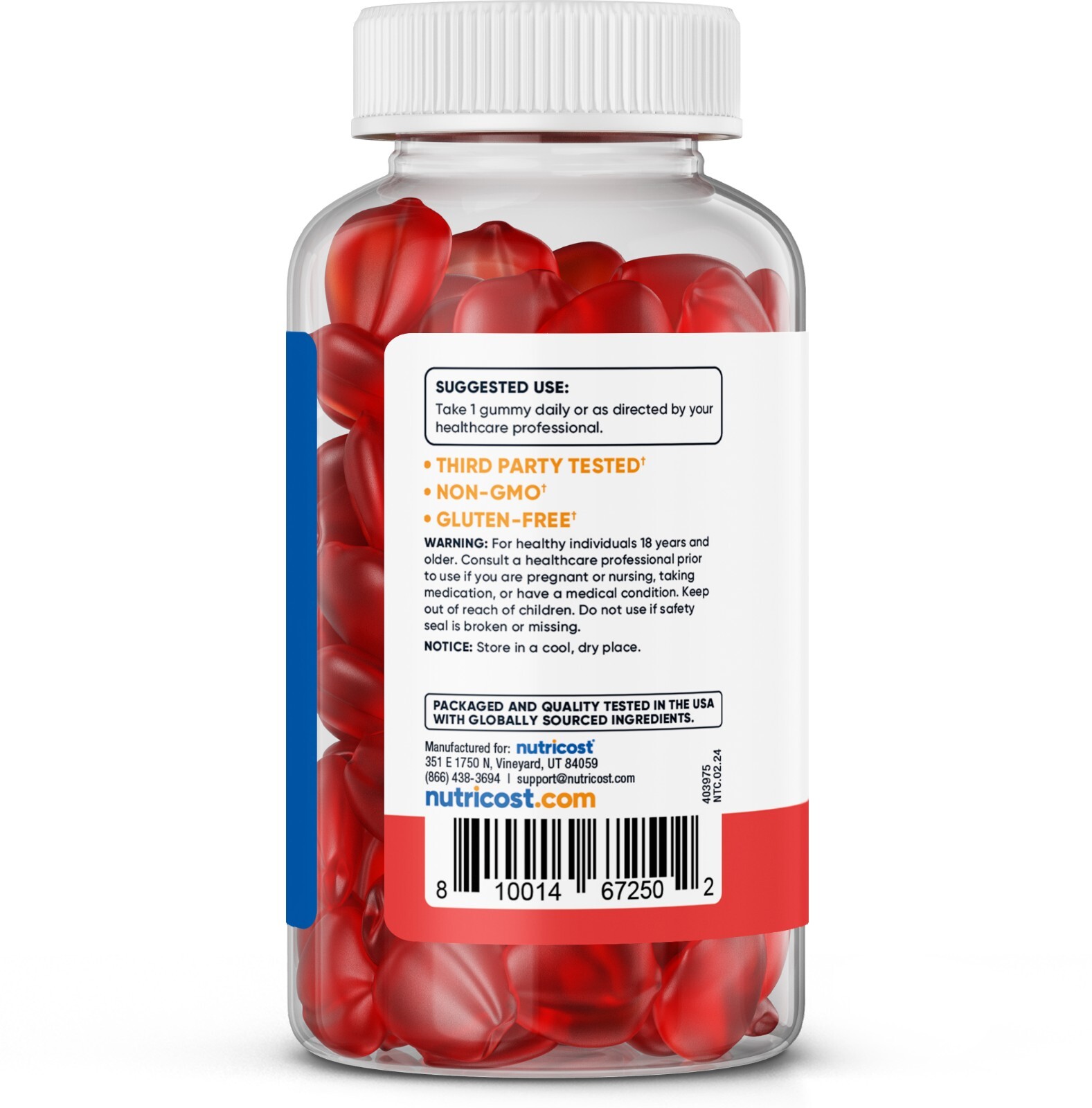 Nutricost Apple Cider Vinegar 500mg, 60 Gummies, Apple Flavored