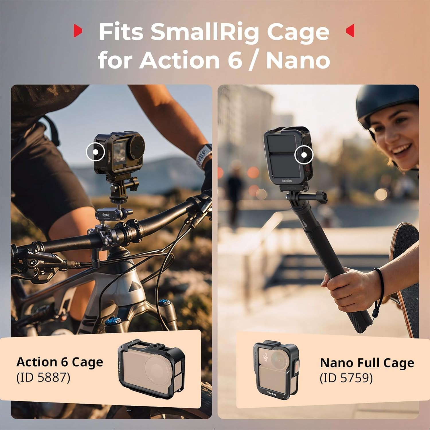SmallRig Magnetic 2-Prong Mount Adapter Mount for DJI Osmo Action 6 / Osmo Nano