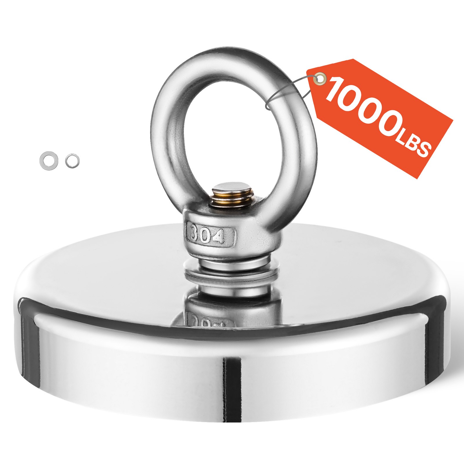 Uimoso Heavy Duty Neodymium Fishing Magnet with 1000 LBS Pulling Strength