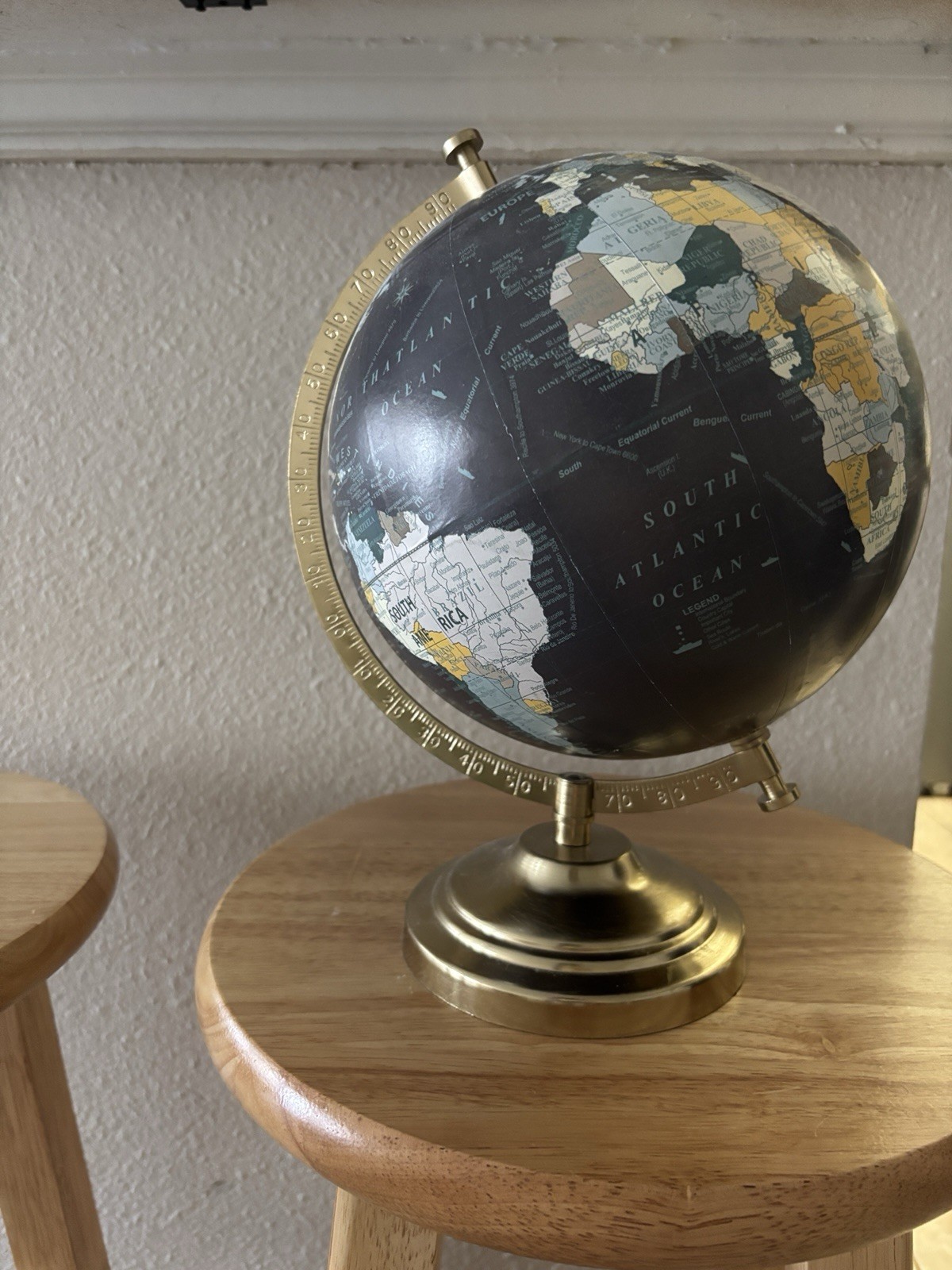 Gold and Blue Table Globe