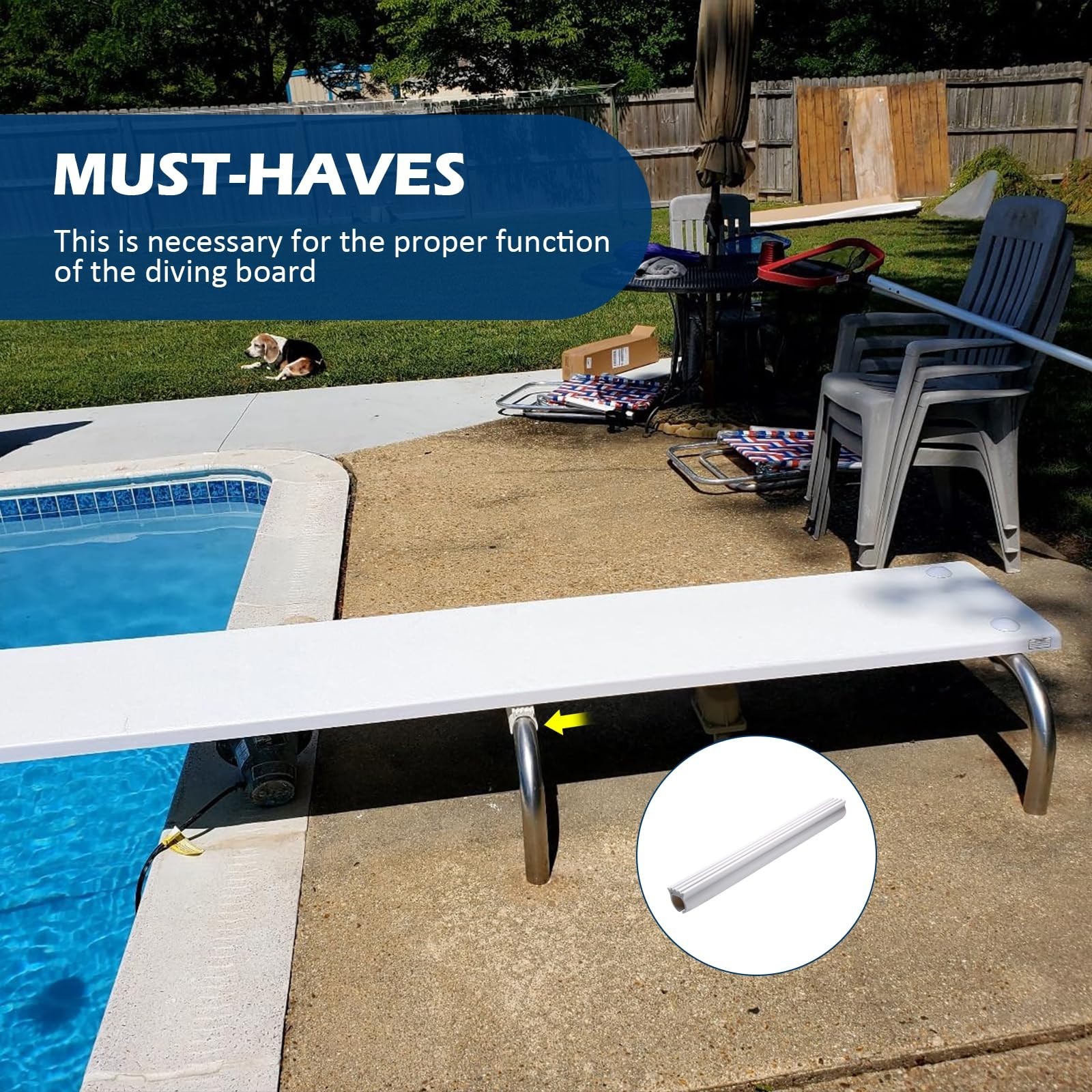 18-Inch Pool Diving Board U-Frame Fulcrum Cover - Compatible Replacement Part